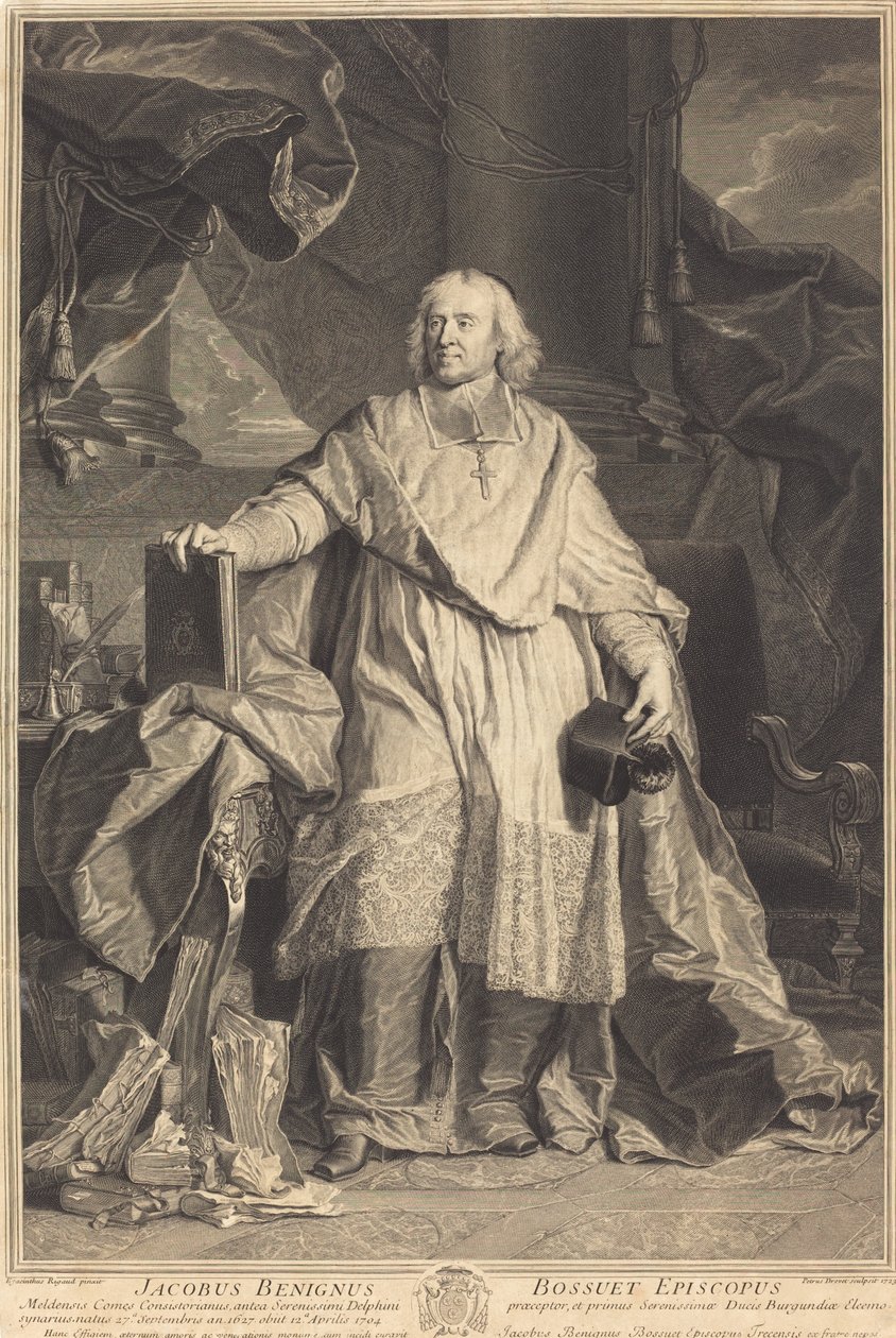 Jacques-Benigne Bossuet de Pierre Imbert Drevet after Hyacinthe Rigaud