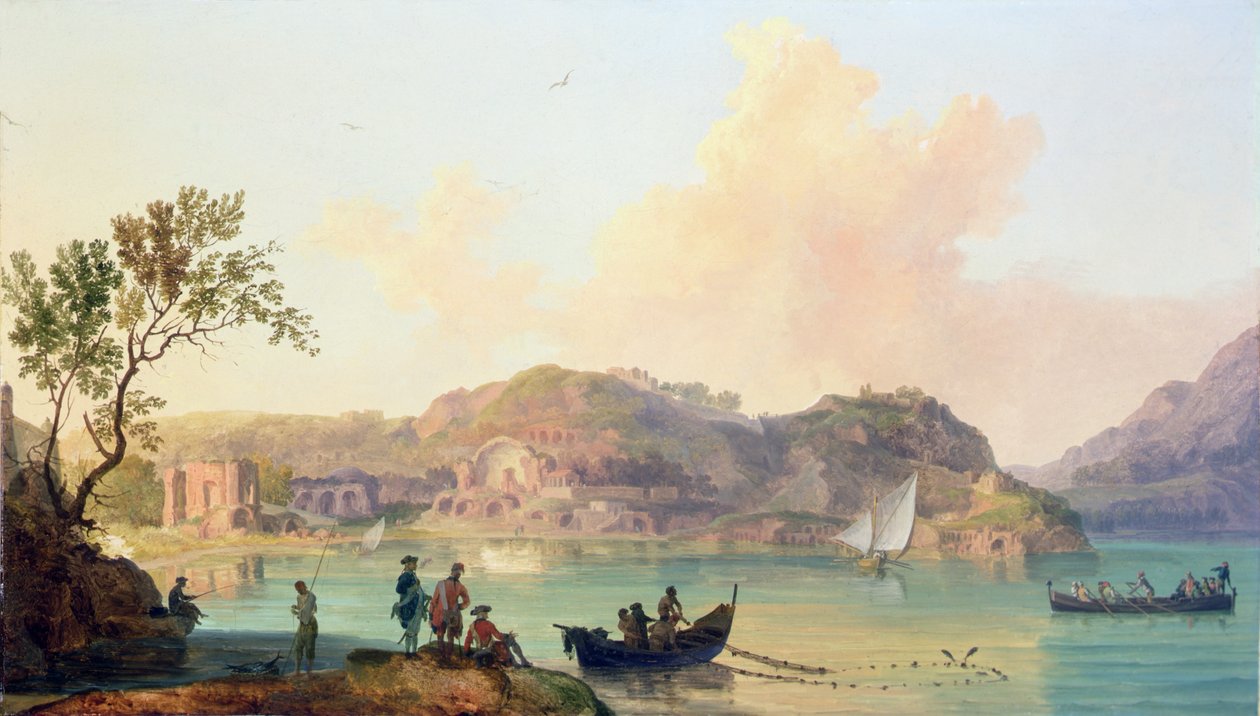 Baiae com os Templos de Vénus e Diana da Fortaleza (óleo sobre tela)de Don Pedro de Toledo de Pierre Jacques Volaire