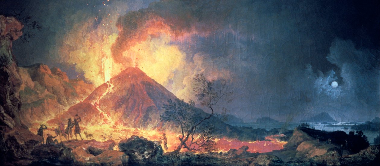 Erupção do Vesúvio, década de 1770. de Pierre Jacques Volaire