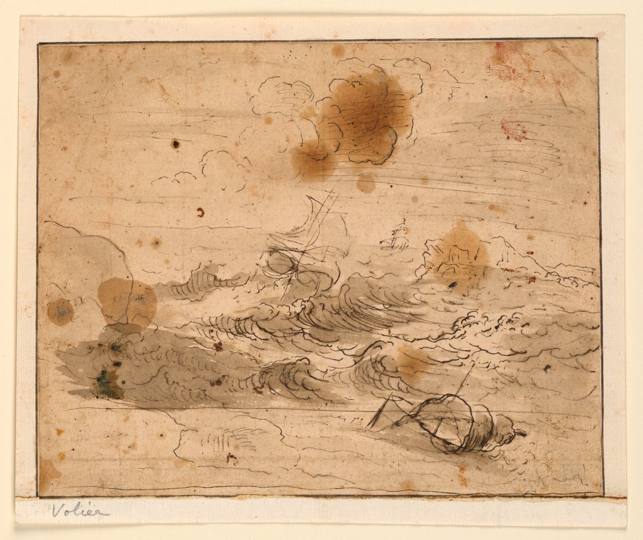 Seascape Tempestuoso de Pierre Jacques Volaire