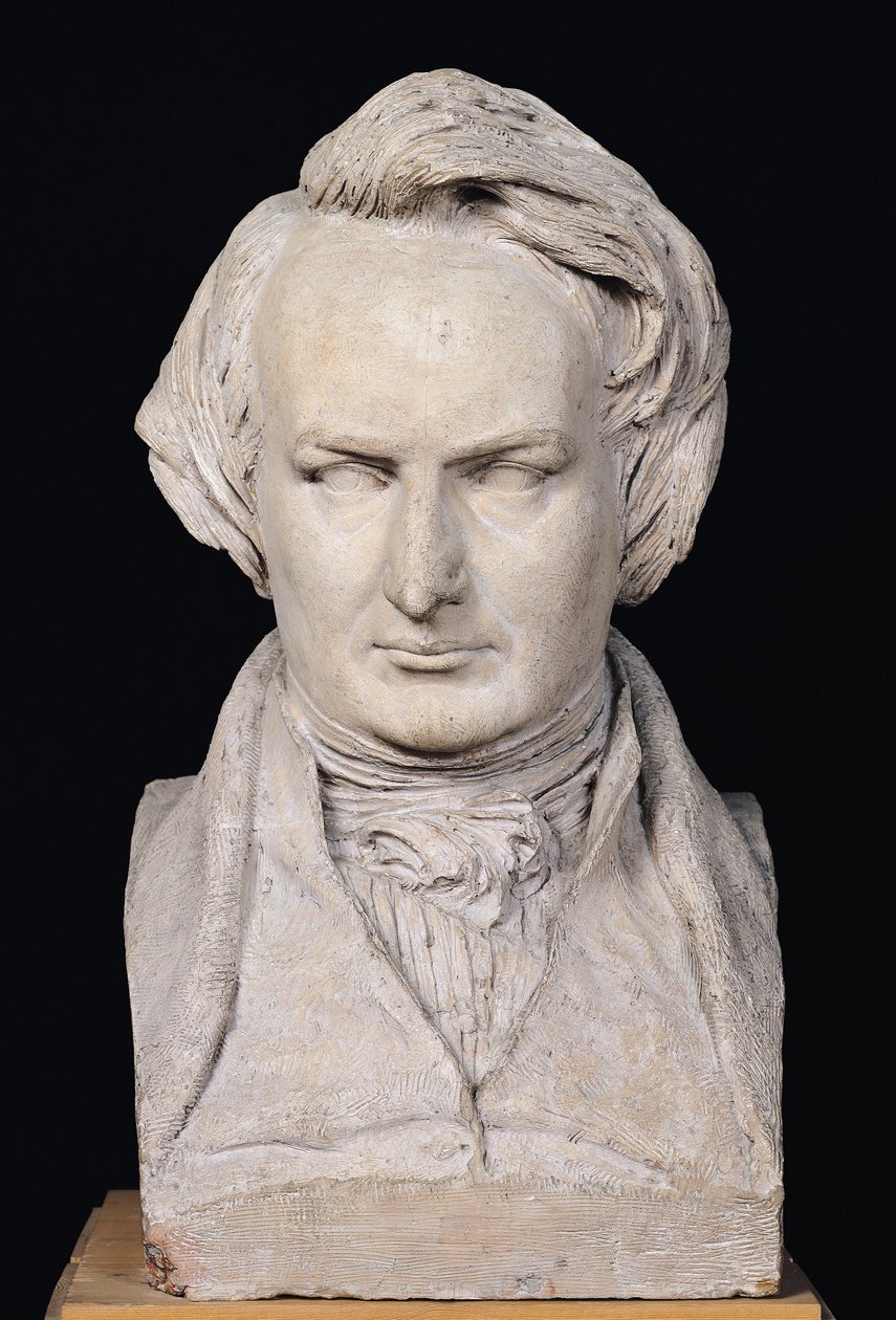 Busto de Victor Hugo (1802-85) aos 35 anos, 1837 (gesso) de Pierre Jean David d
