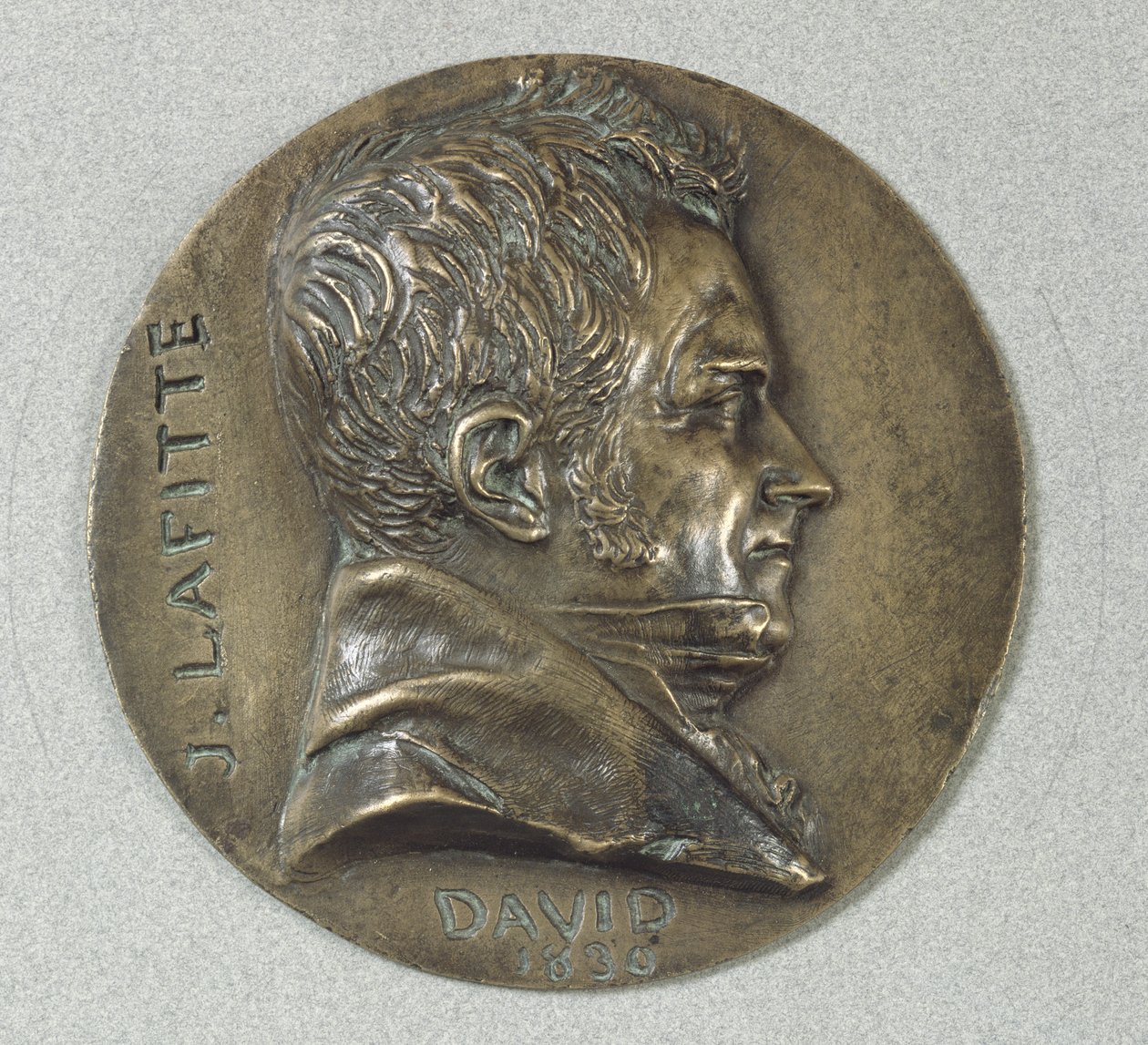 Medalhão com um retrato de Jacques Lafitte (1767-1844) 1830 (metal) de Pierre Jean David d
