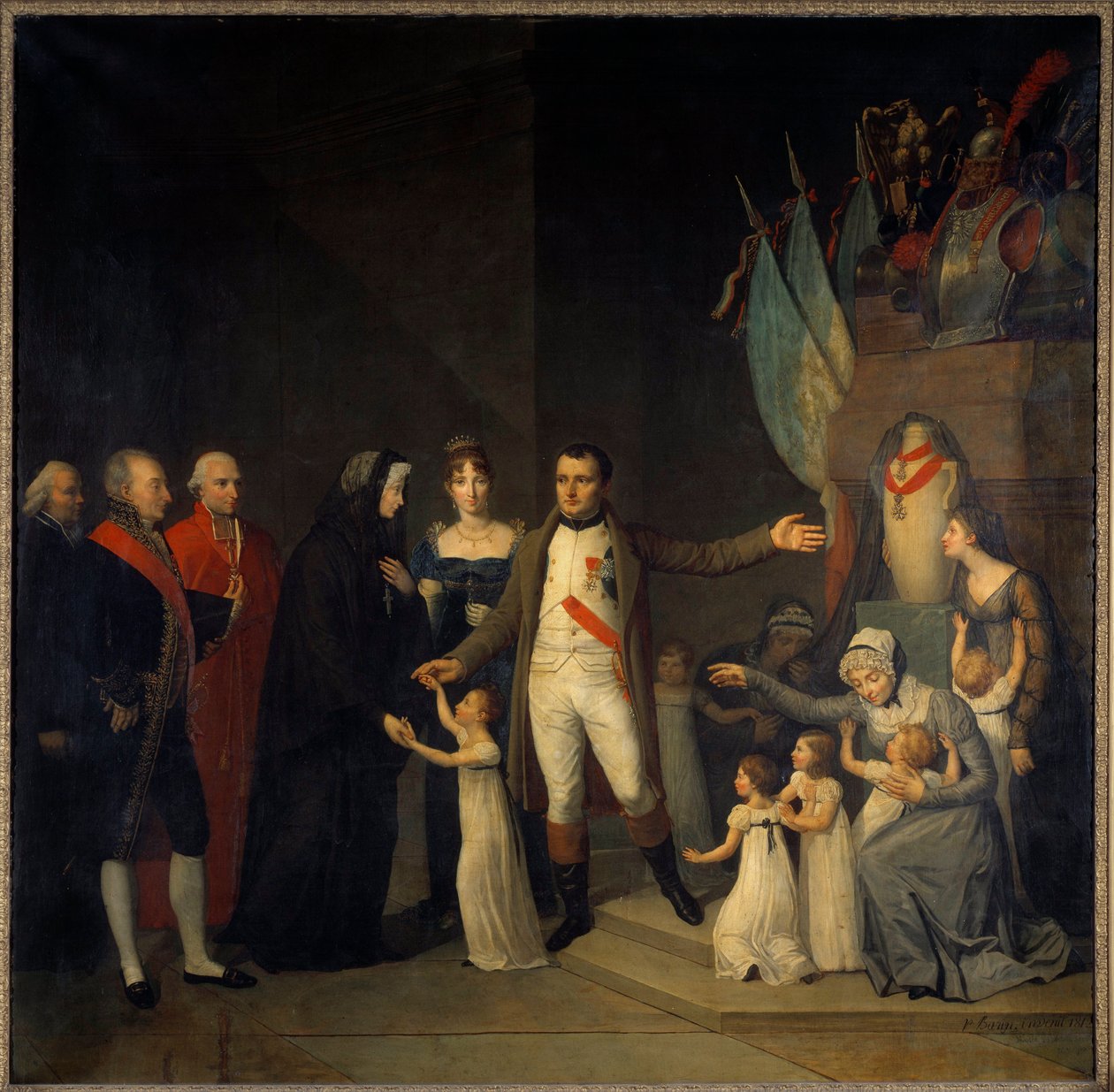 Fundação dos Centros de Educação da Legião de Honra com Napoleão I. Pintura de Pierre Joseph Bazin (1797-1866) Paris do século XIX, Museu da Legião de Honra de Pierre Joseph Bazin
