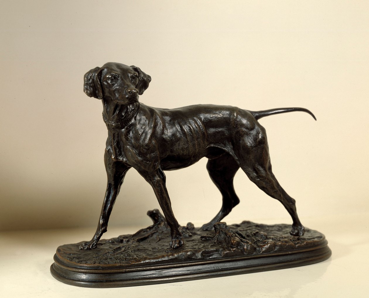 Braque, cão de caça Escultura de bronze de Pierre Jules Mene (1810-1879) 1843 Coleção particular de Pierre Jules Mene