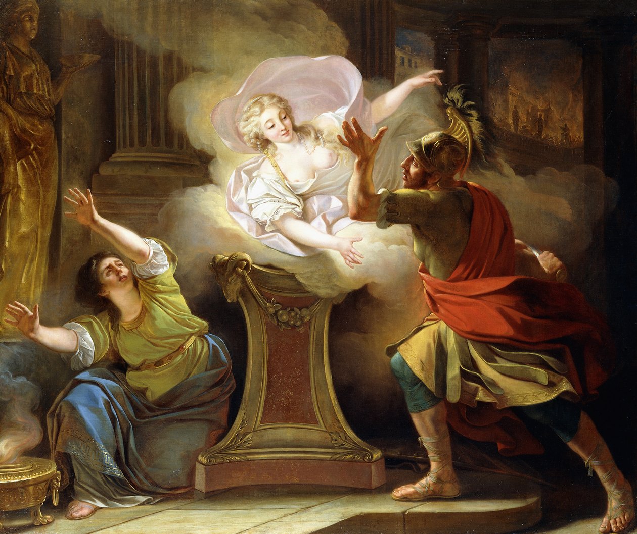 Enéias Perseguindo Helen no Templo de Vesta, de Pierre Lacour