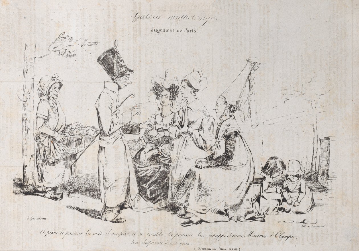Galeria Mitológica: Julgamento de Paris, ca. 1829-31. de Pierre Langlumé