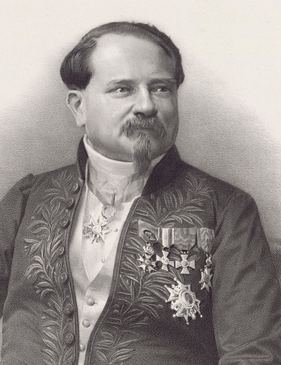 Retrato do compositor Jean-Georges Kastner 1810-1867, 1866. de Pierre Lanith Petit