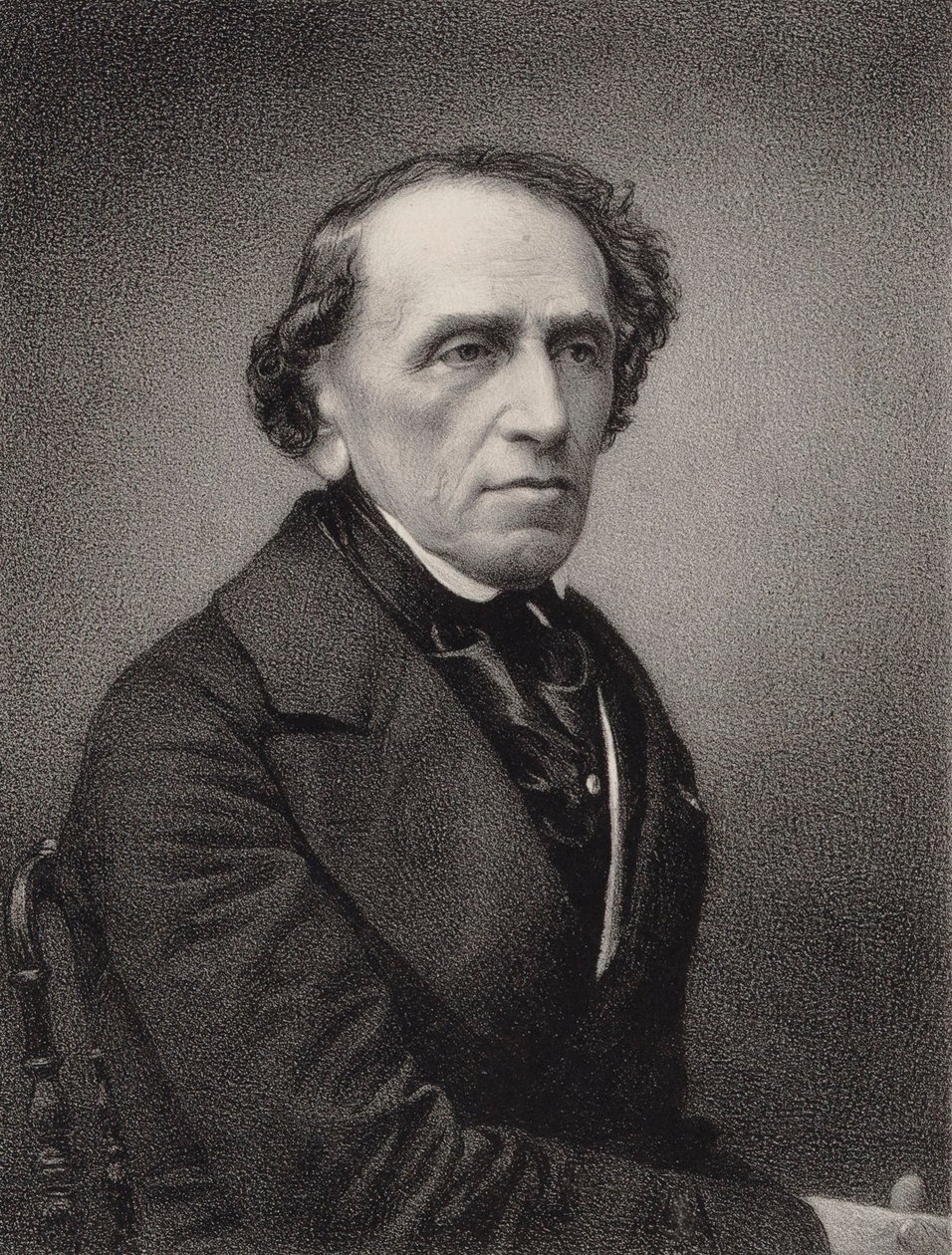 Retrato do compositor Giacomo Meyerbeer 1791-1864, 1865. de Pierre Lanith Petit