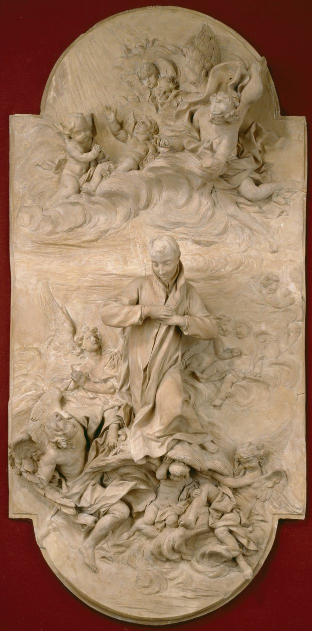 S. Luigi Gonzaga na Glória, c.1696 (terracota) de Pierre Legros