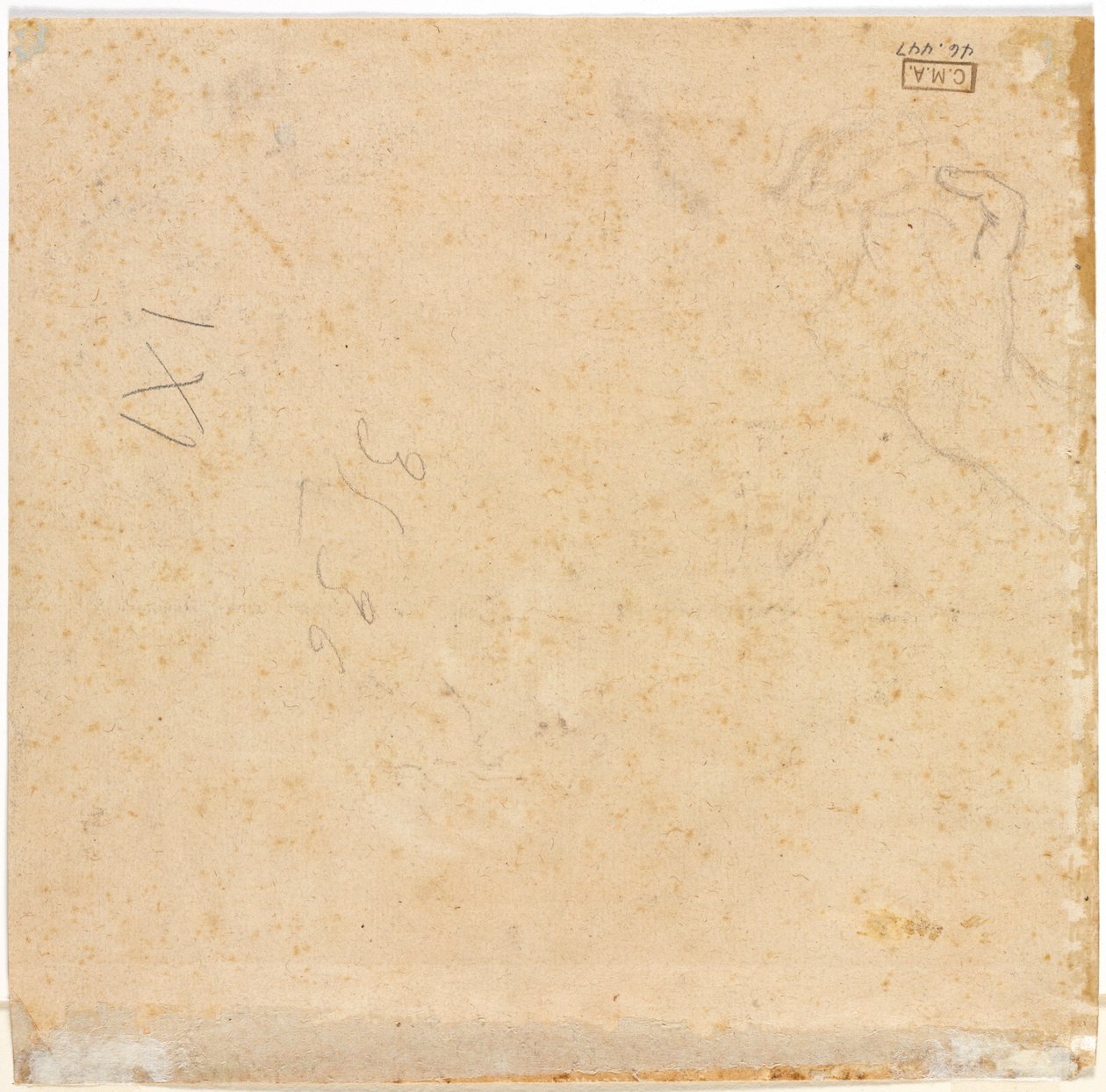 Esboço de uma mão verso, década de 1700. de Pierre Lenfant