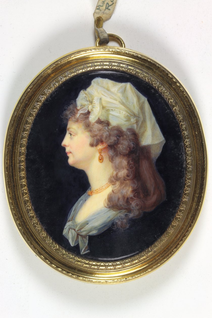 Uma senhora chamada Marie-Jeanne Phillipon, Madame Roland (esmalte) de Pierre Louis Bouvier