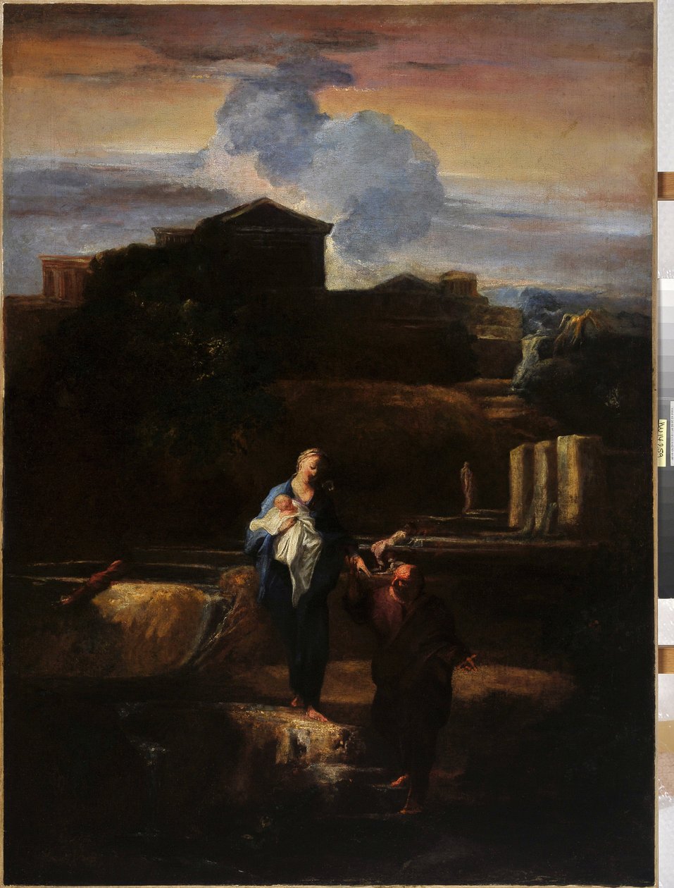 A fuga para o Egito. Pintura de Pierre Louis Cretey (Pierre-Louis Cretey de Pierre Louis Cretey or Cretet