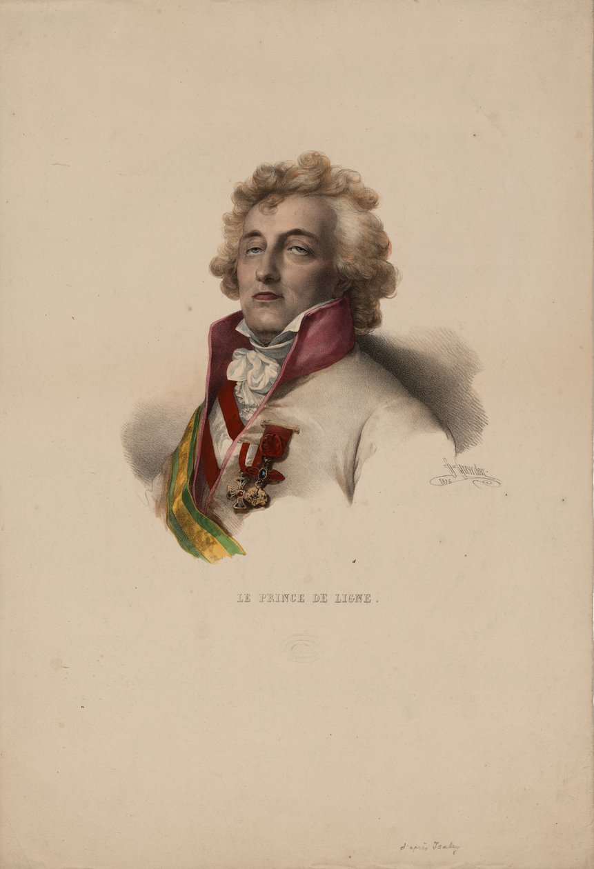 Retrato de Charles Joseph, príncipe da linha 1735-1814, 1825 de Pierre Louis Henri Grevedon