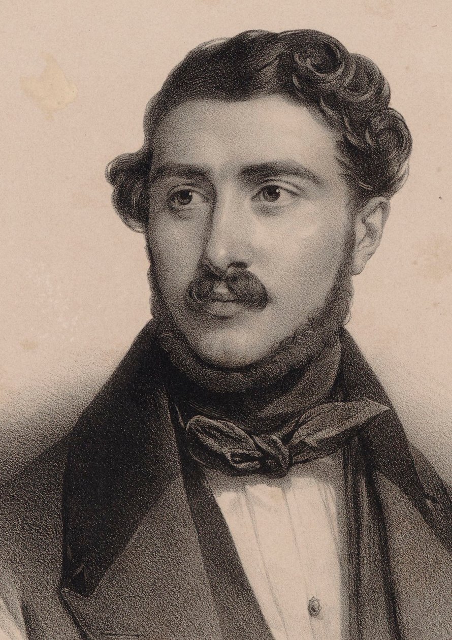 Retrato do compositor Théodore Labarre 1805-1870. de Pierre Louis Henri Grevedon