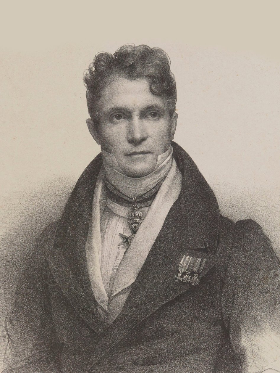 Retrato do maestro e compositor Gaspare Spontini 1774-1851, 1830. de Pierre Louis Henri Grevedon