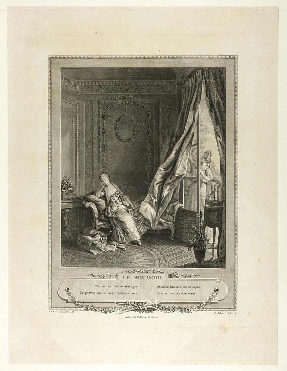 O Boudoir, de Monument du Costume Physique et Moral de la fin du Dix-huitième siècle de Pierre Maleuvre