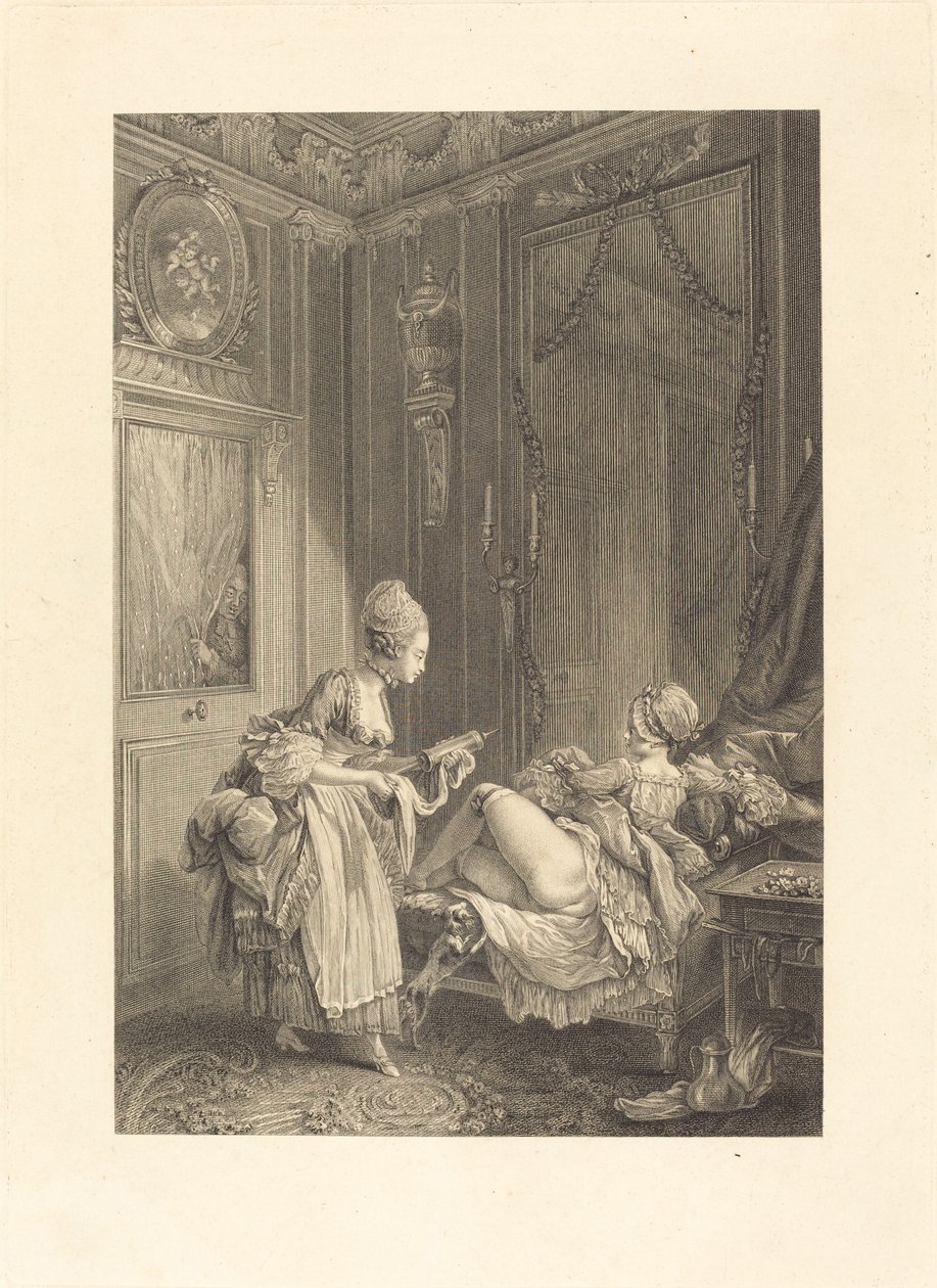 O curioso de Pierre Maleuvre after Pierre Antoine Baudouin