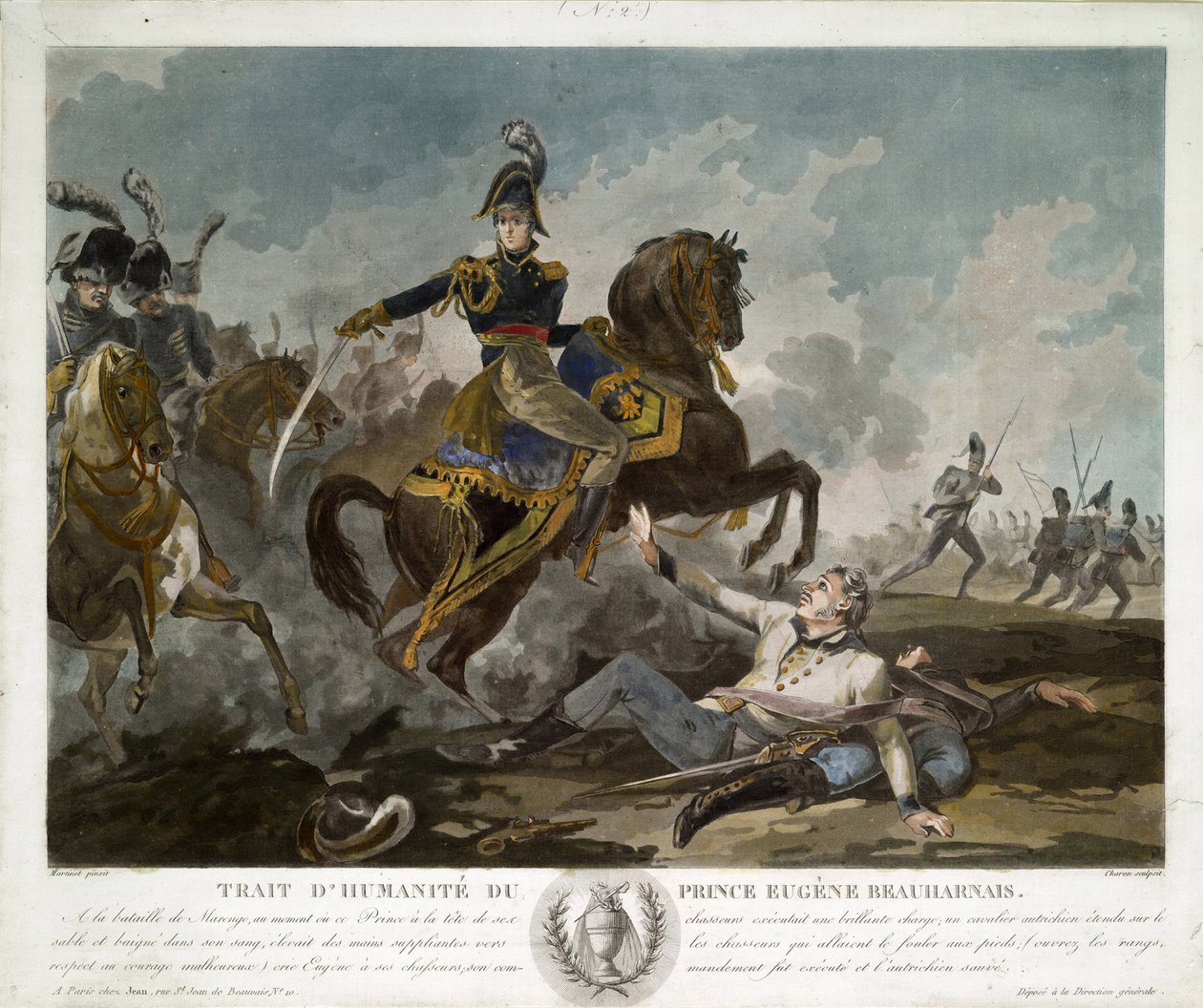 A Continência de Eugène de Beauharnais, ca 1814 de Pierre Martinet