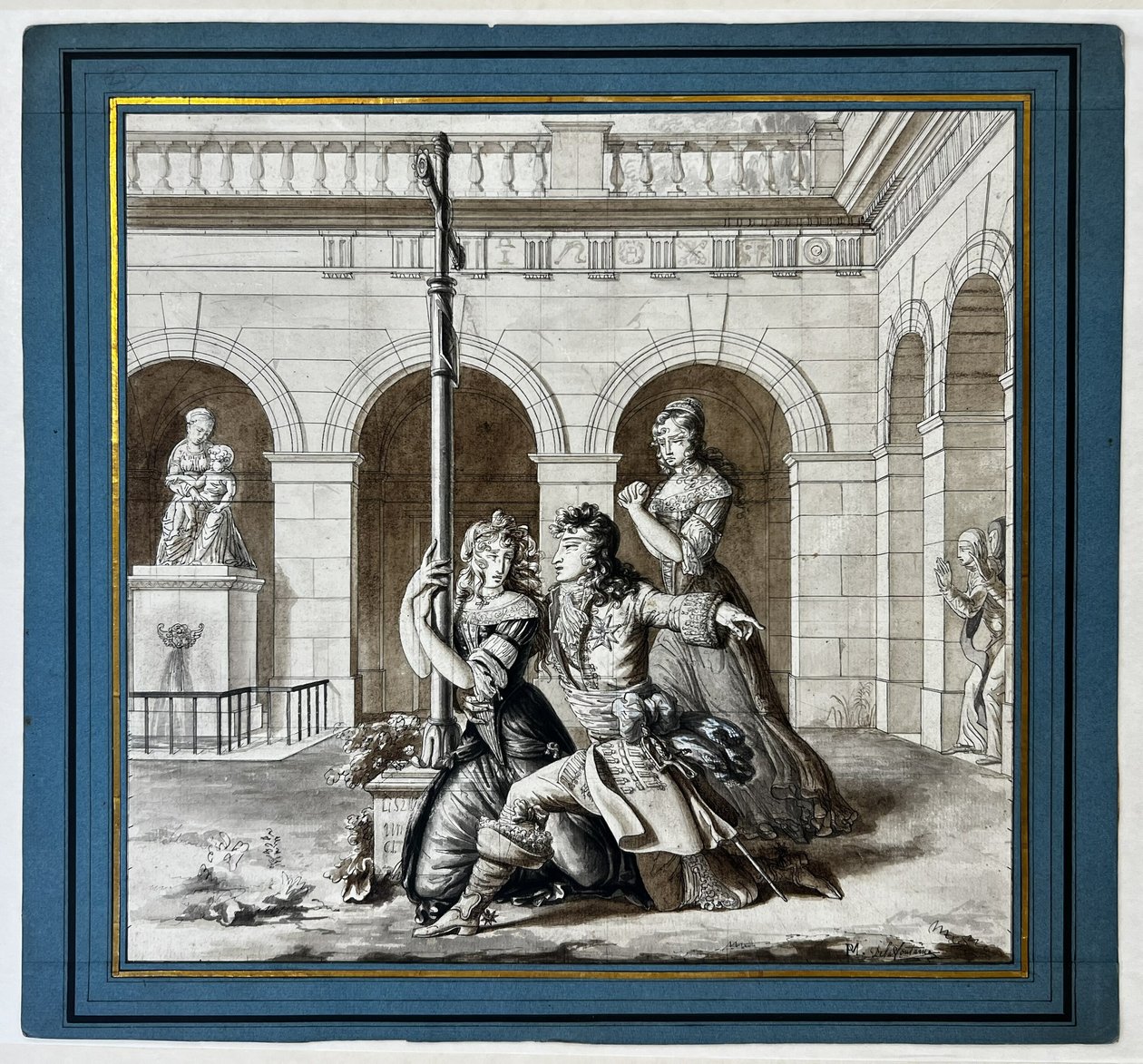 Luís XIV a falar com Luísa de La Vallière no convento das Carmelitas de Chaillot de Pierre Maximilien Delafontaine