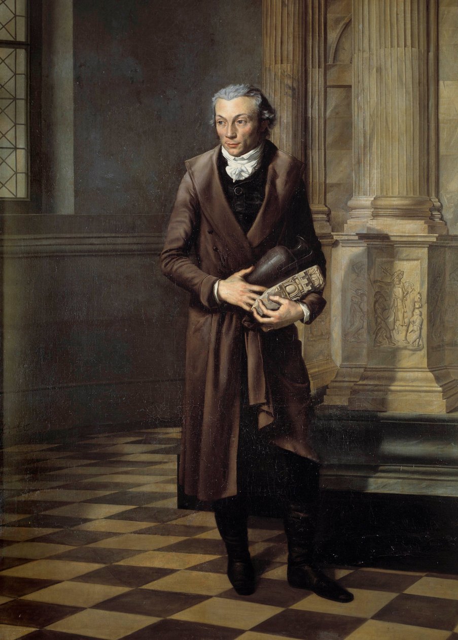 Retrato de Alexandre Lenoir (1761-1839) curador do musee des monuments français Pintura de Pierre M. Delafontaine (1774-1860) 1802 Sol. 2,20 x 1,61 m - Retrato de Alexandre Lenoir (1761-1839), curador do museu dos monumentos franceses. Pintura de Pierre Maximilien Delafontaine