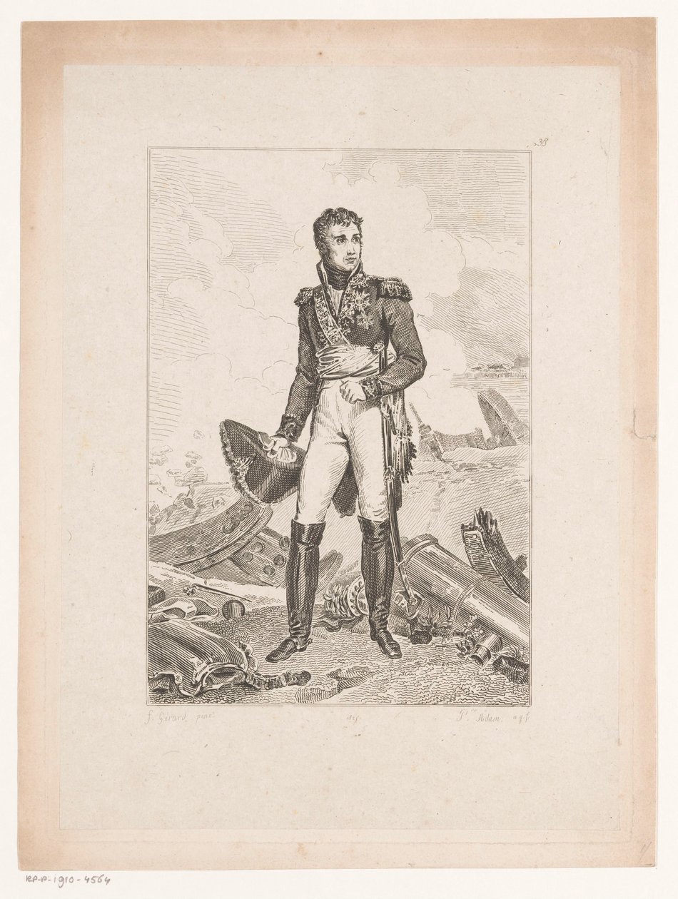 Retrato de Jean Lannes, Duque de Montebello Coleção de retratos históricos do Barão Gérard (título da série) Coleção de Retratos Históricos do Sr. le Baron Gerard (título da série) de Pierre Michel Adam