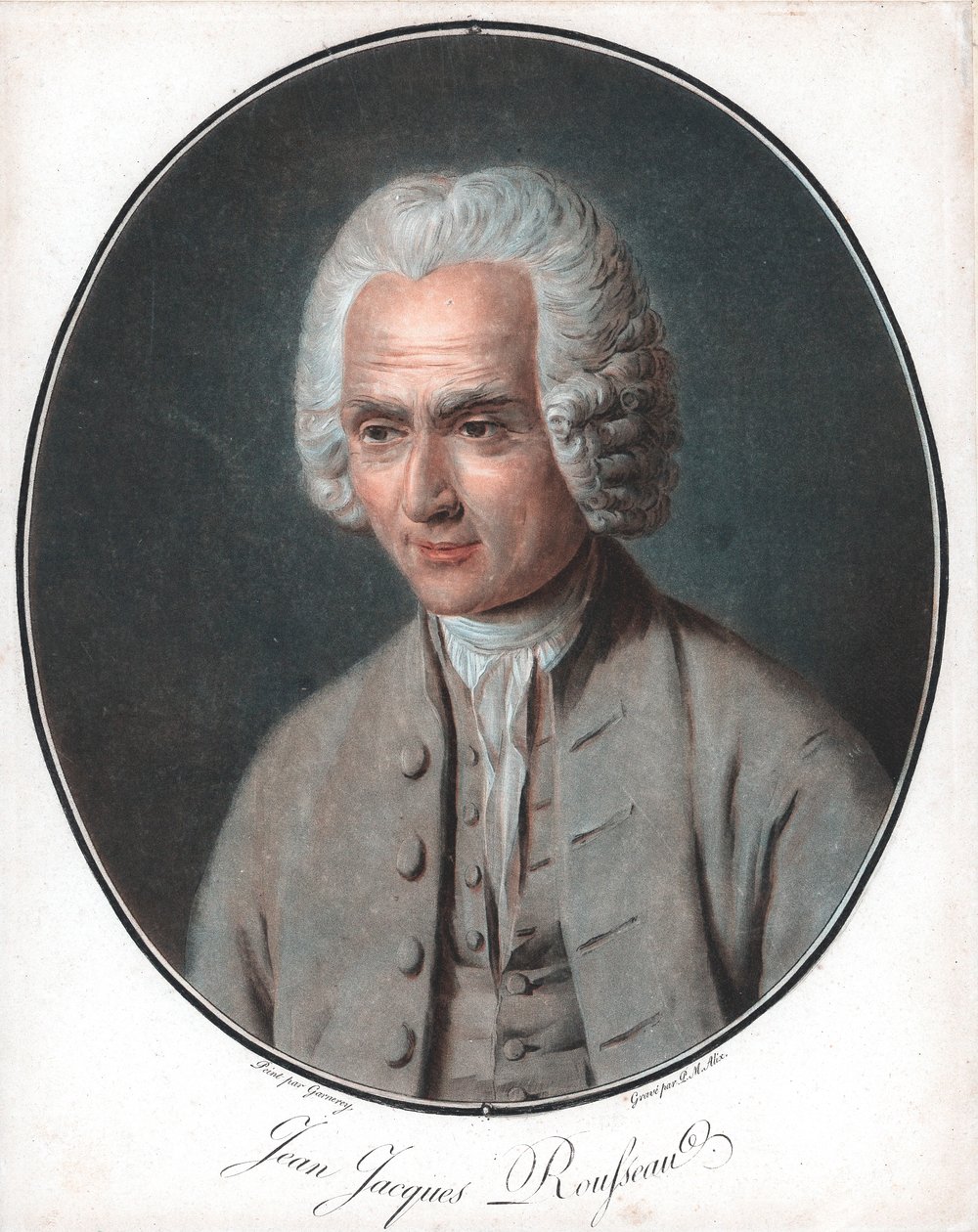 Jean-Jacques Rousseau 1712-78, filósofo político francês de Pierre Michel Alix