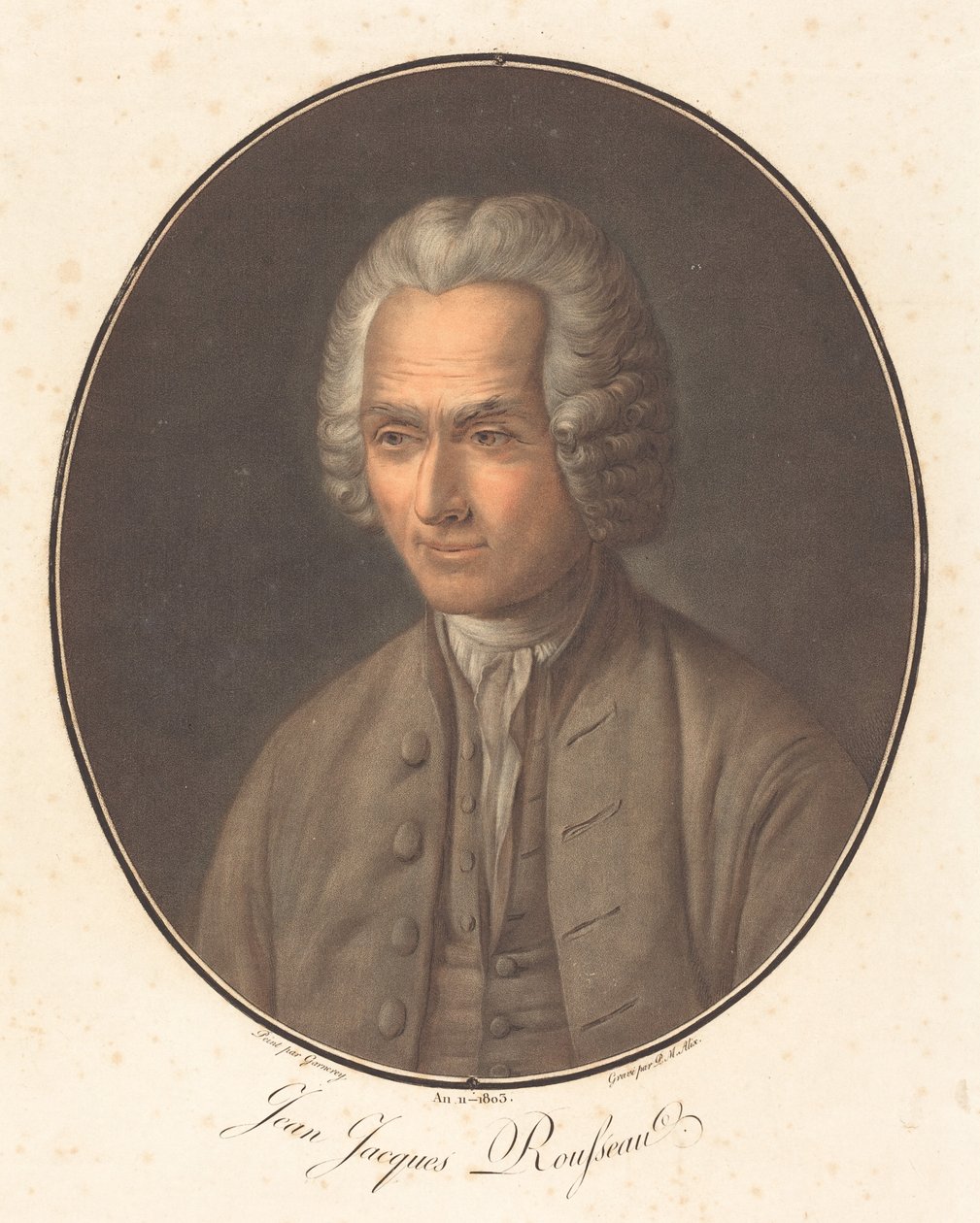 Jean Jacques Rousseau, em ou depois de 1803. de Pierre Michel Alix