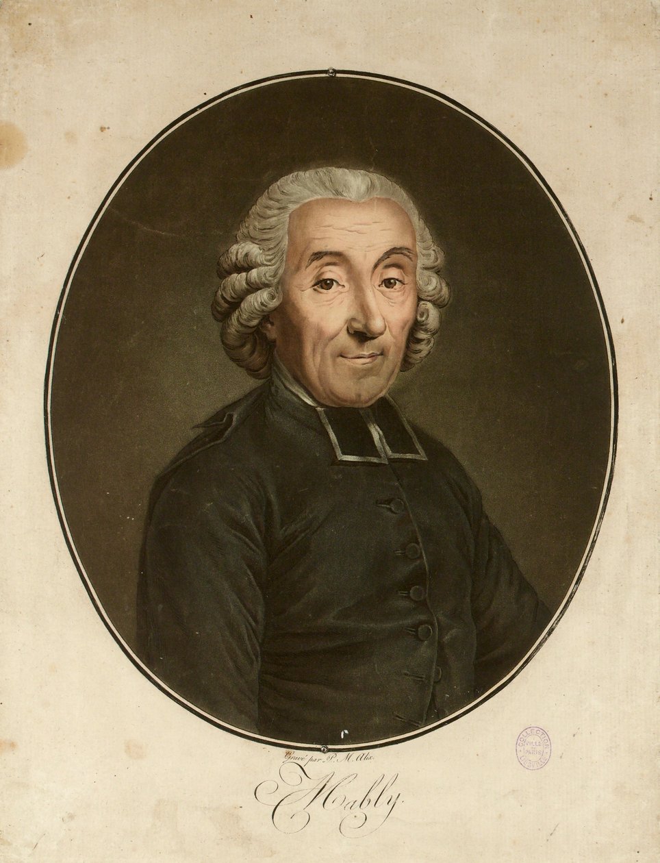 Retrato de Gabriel Bonnot de Mably 1709-1785, c. 1790. de Pierre Michel Alix