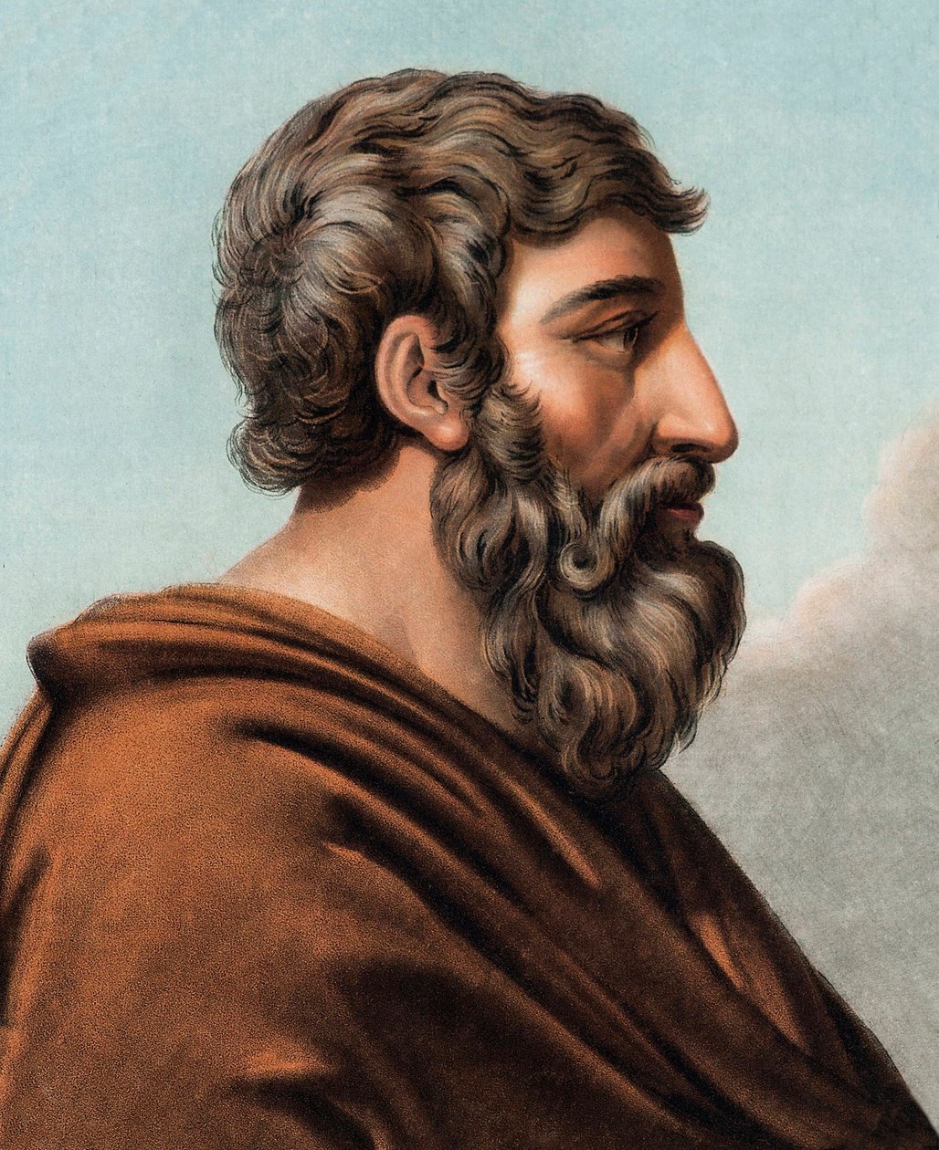 Retrato de Lycurgue (Lykourgos) mítico legislador de Esparta (século IX ou VIII a.C.). (Lycurgus de Esparta) Gravura de Pierre Michel Alix (1762-1817) de Pierre Michel Alix
