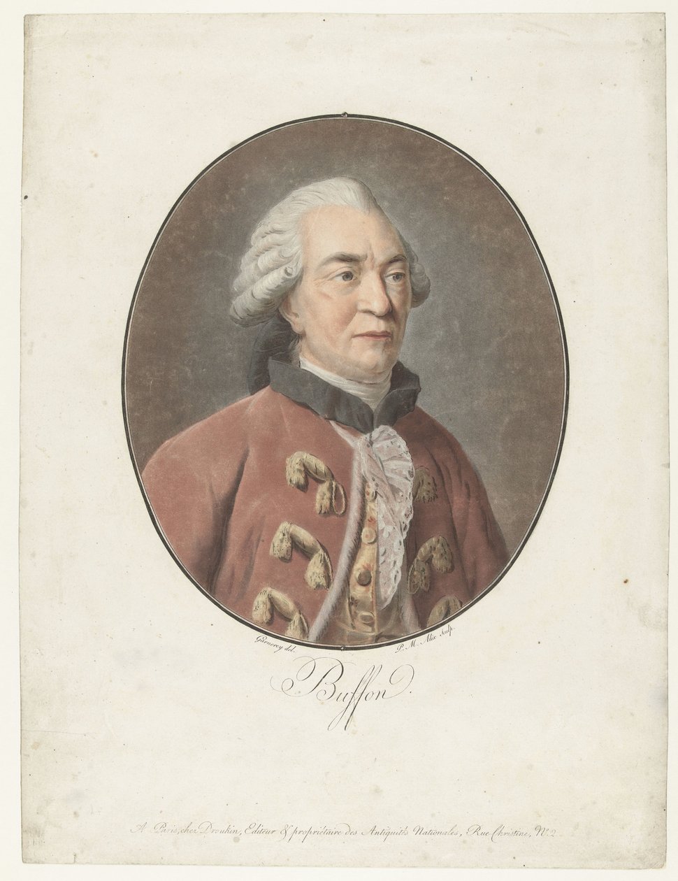 Portret van Georges Louis Leclerc graaf van Buffon
Buffon (título sobre o objecto)
Collection des Grands Hommes (título da série) de Pierre Michel Alix