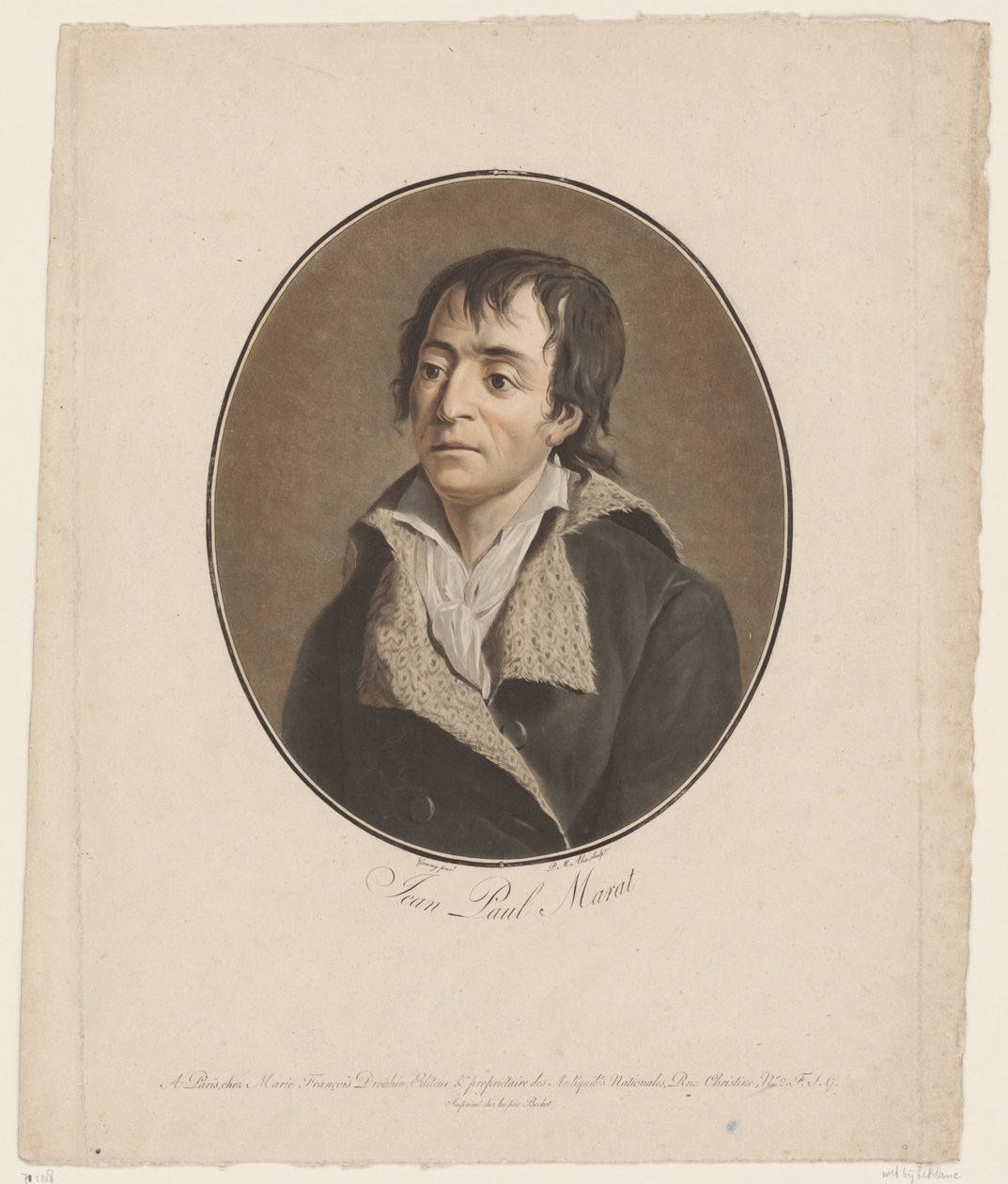 Portret van Jean Paul Marat
Jean Paul Marat (título sobre o objecto)
Collection des Grands Hommes (título da série) de Pierre Michel Alix