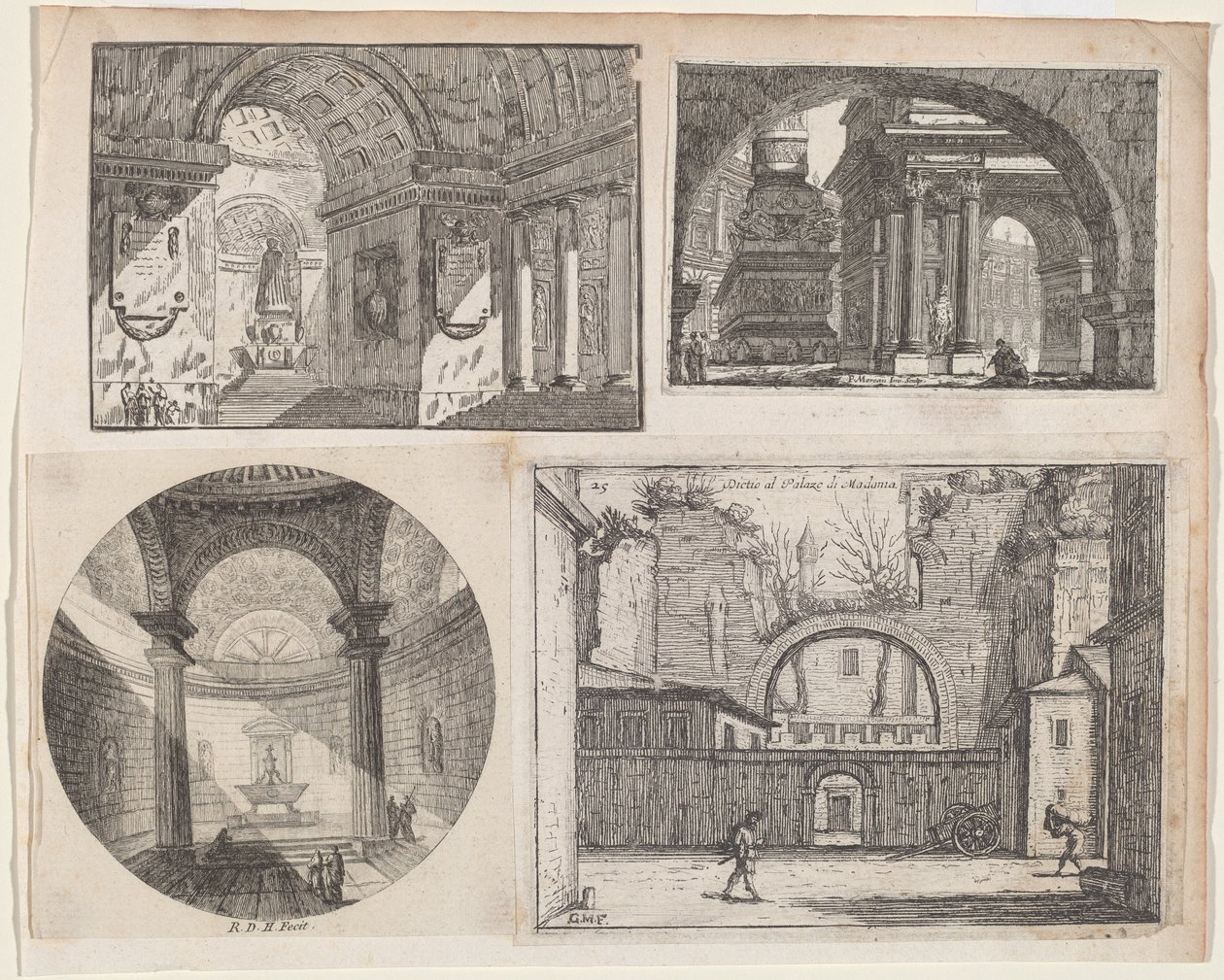 Alpendre antes de um templo circular de Pierre Moreau