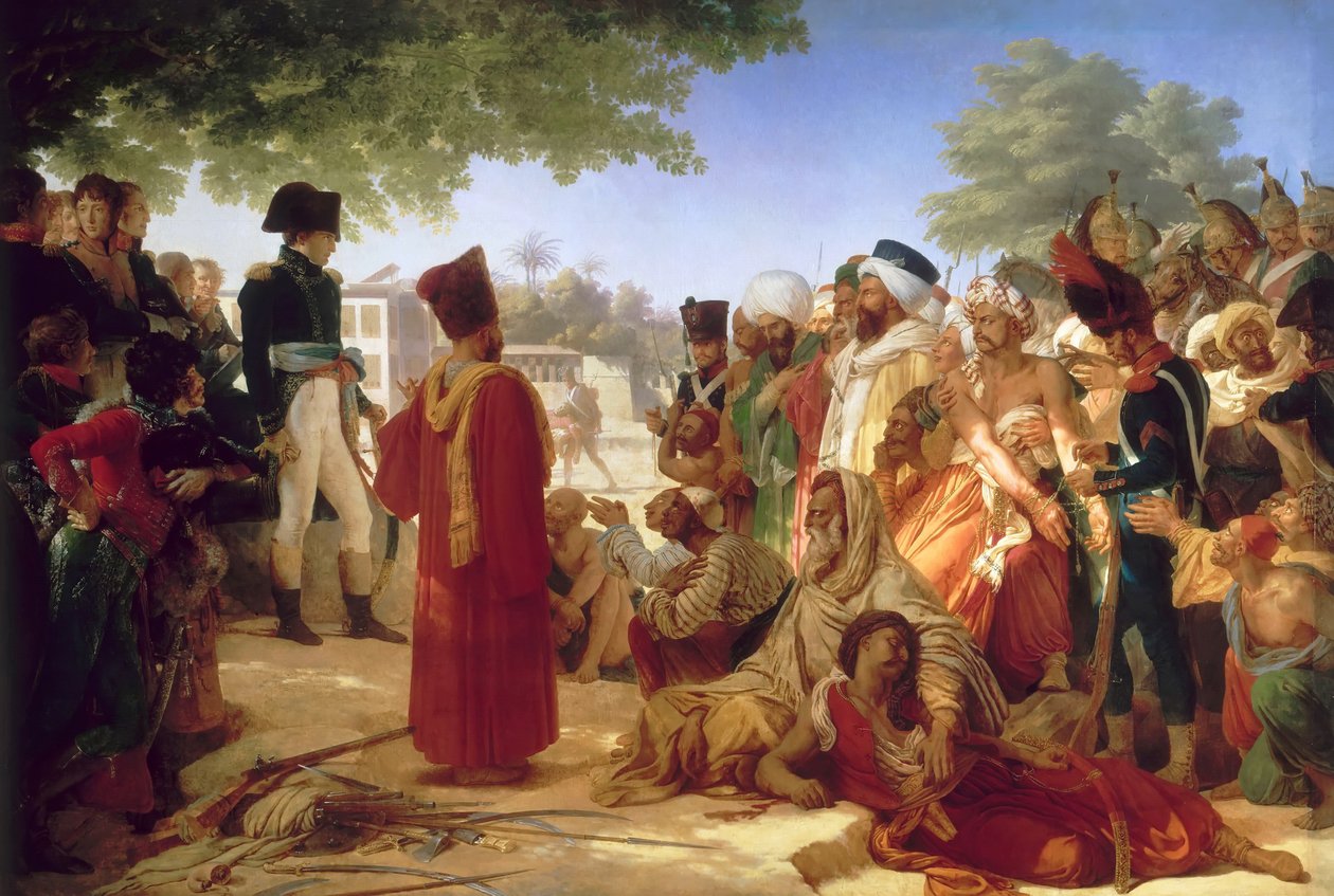 Napoleão Bonaparte perdoando os rebeldes no Cairo, 23 de outubro de 1798 de Pierre Narcisse Guerin