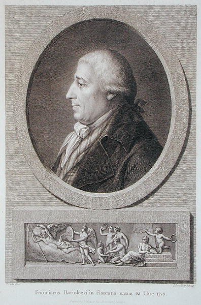 Retrato de Francesco Bartolozzi (1727-1815) gravado por Jacques Brouillard (1744-1806) de Pierre Noel Violet
