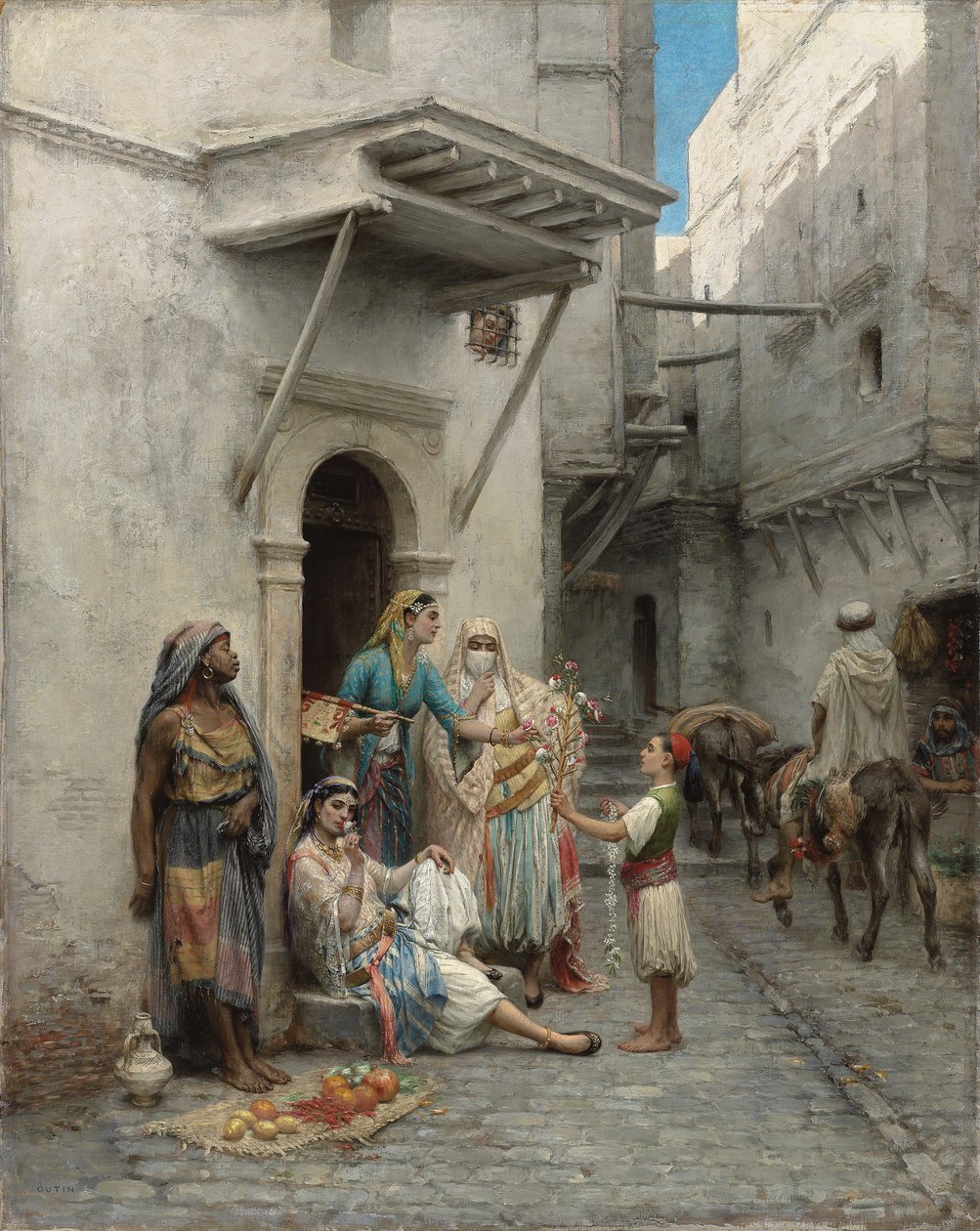 O jovem vendedor de flores; O jovem vendedor de flores de Pierre Outin