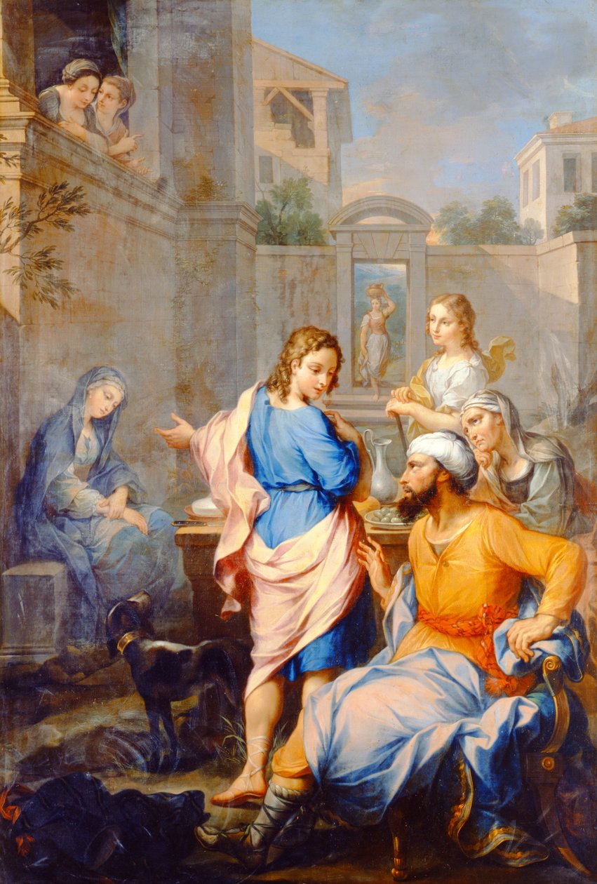 Tobias Pedindo Raguel por sua filha, Sarah&39;s, Hand in Marriage, 1733 de Pierre Parrocel