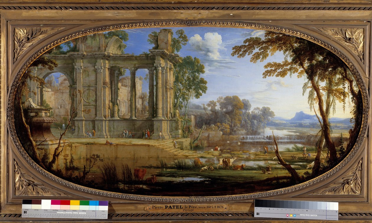 Paisagem composta por ruínas antigas, pintura de Pierre Patel de Pierre Patel