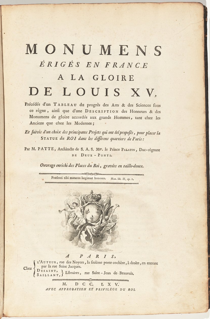 Monumens Érigés En France A La Gloire De Louis XV, Précédés d