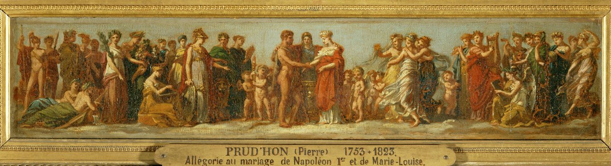 Noces de Hebe et Hercule, alegoria relativa ao casamento de Napoleão I e Marie Louise ... de Pierre Paul (attr. to) Prud