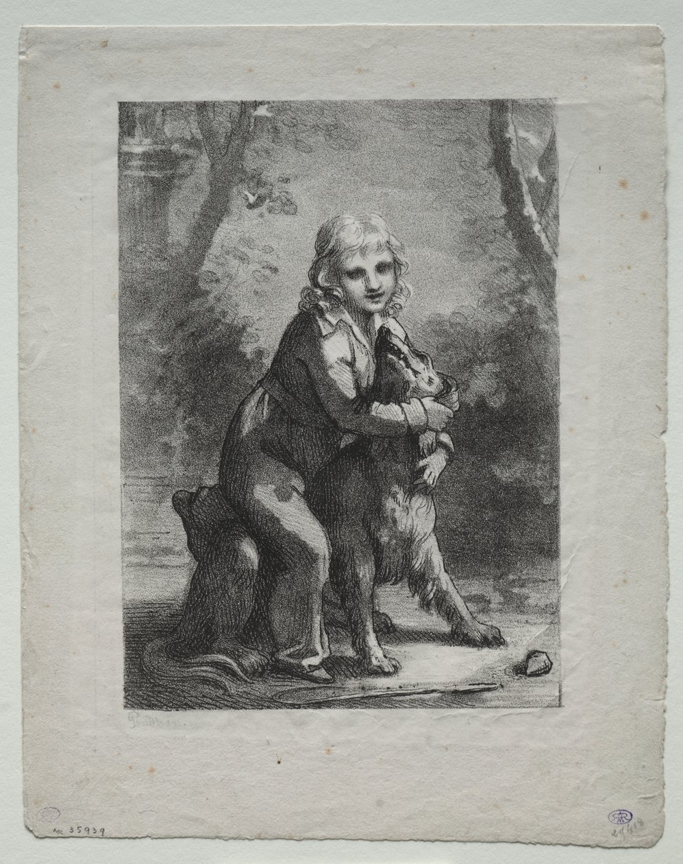 menino com cachorro de Pierre Paul Prud