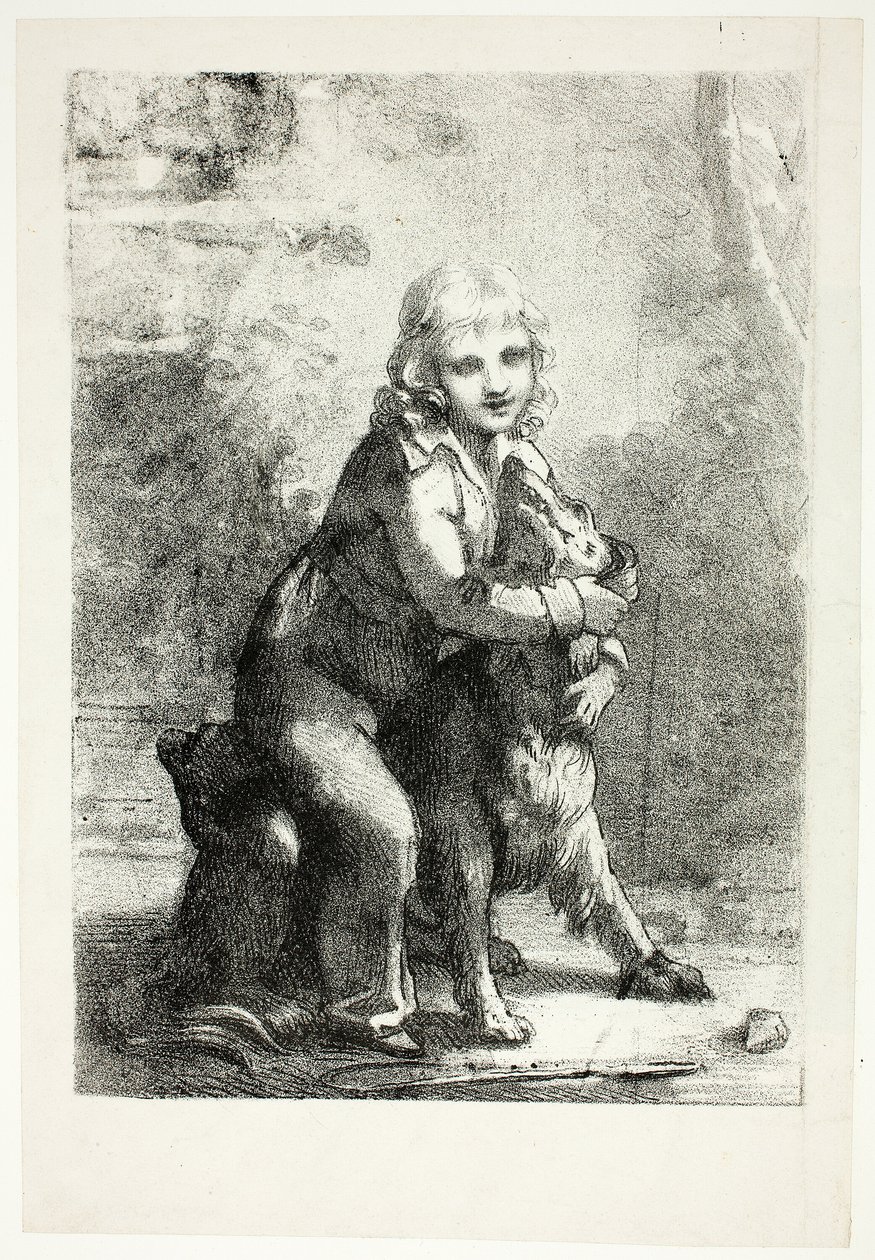 Criança com cão de Pierre Paul Prud