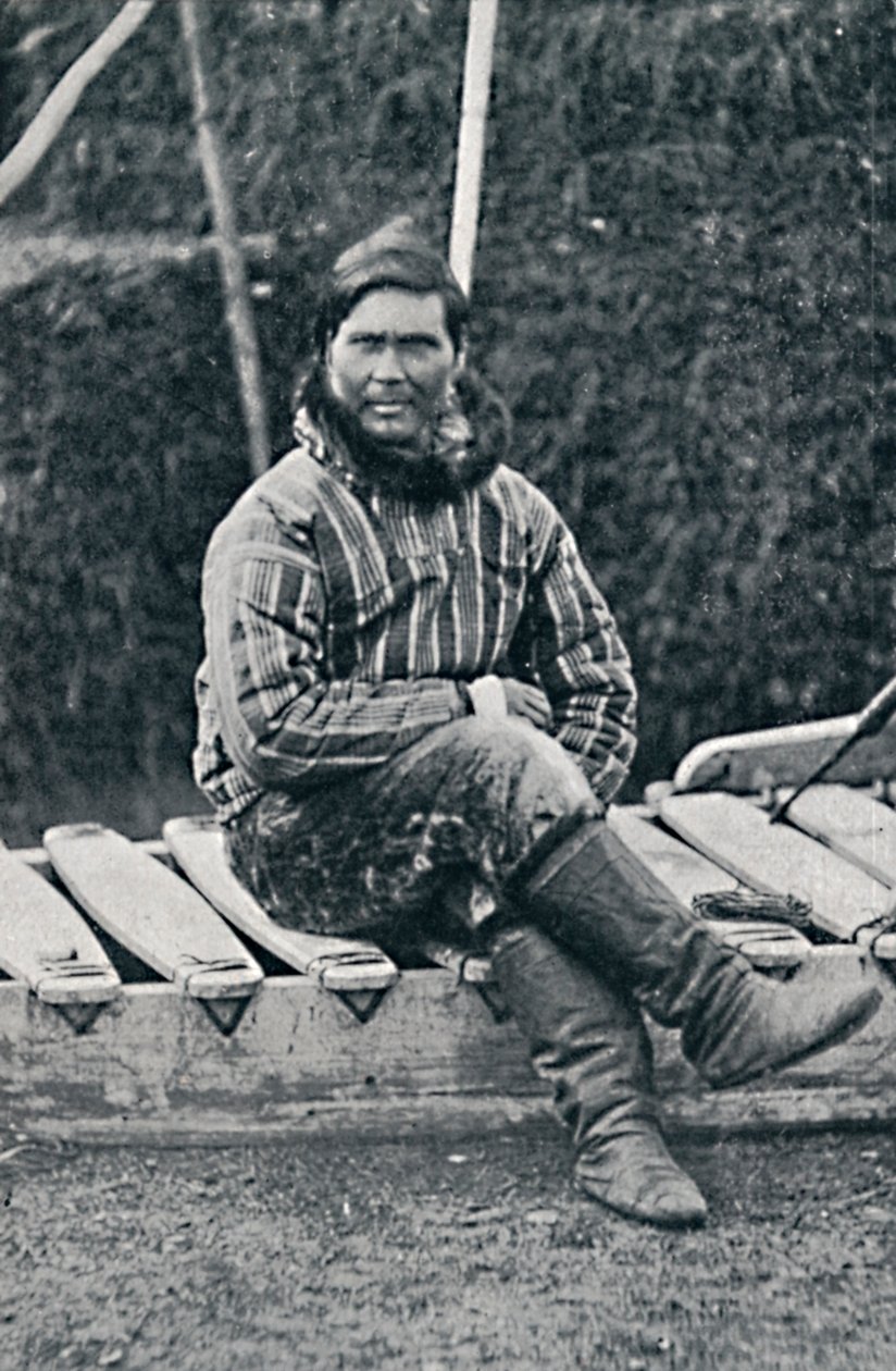 Um esquimó descansando em seu trenó, 1912 de Pierre Petit