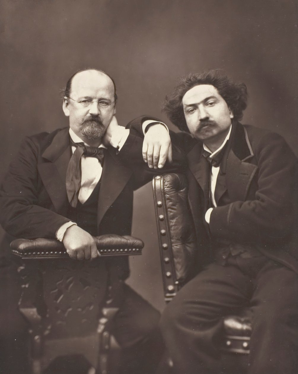 Émile Erckmann escritor francês, 1822-1899 e Alexandre Chatrian escritor francês, 1826-1890, c. 1876 de Pierre Petit