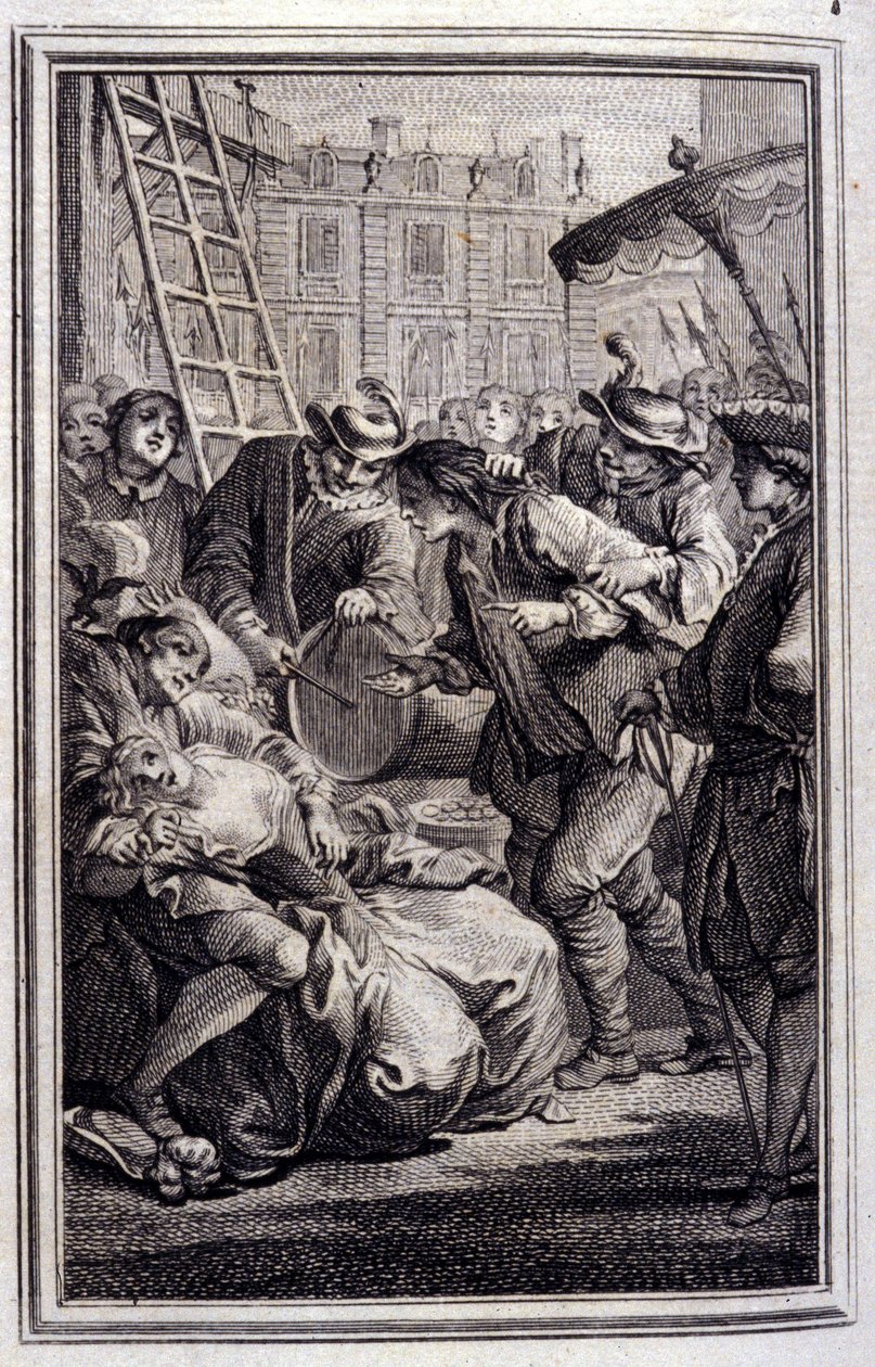 Belphegor - em "Tales et nouvelles en vers" de Jean La Fontaine. 1776. Ilustração de P.P. Choffard. de Pierre Philippe Choffard