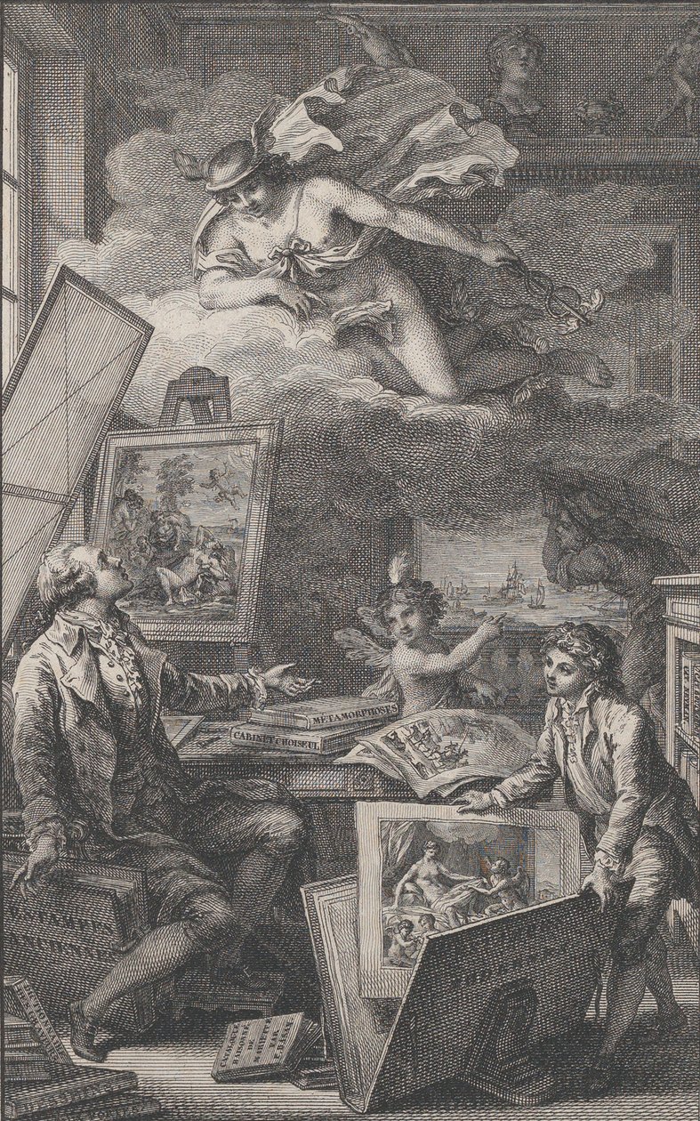 Em Memória de P. FR. Basan, uma gravura para o catálogo da coleção de P.-F. Basan..., 1798. de Pierre Philippe Choffard
