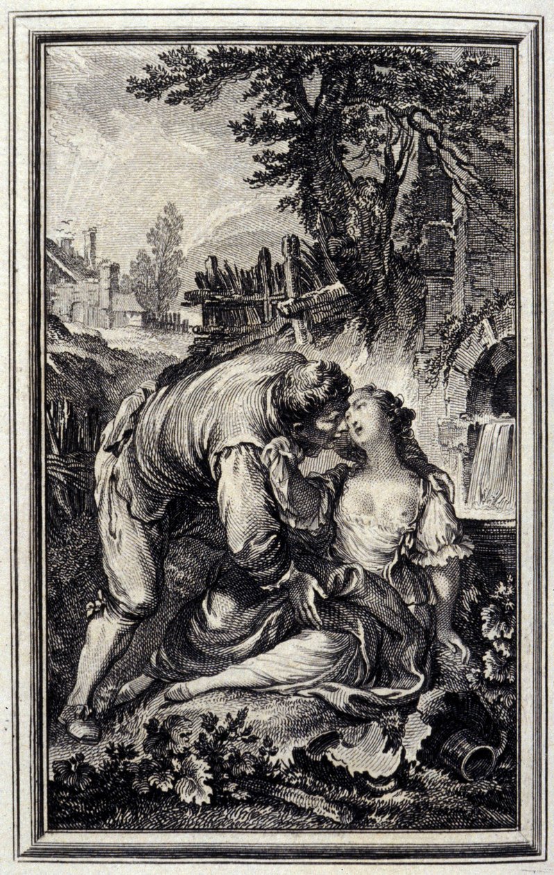 O Jug - em "Contos e contos em verso", de Jean La Fontaine. 1776. Ilustração de P.P. Choffard. de Pierre Philippe Choffard