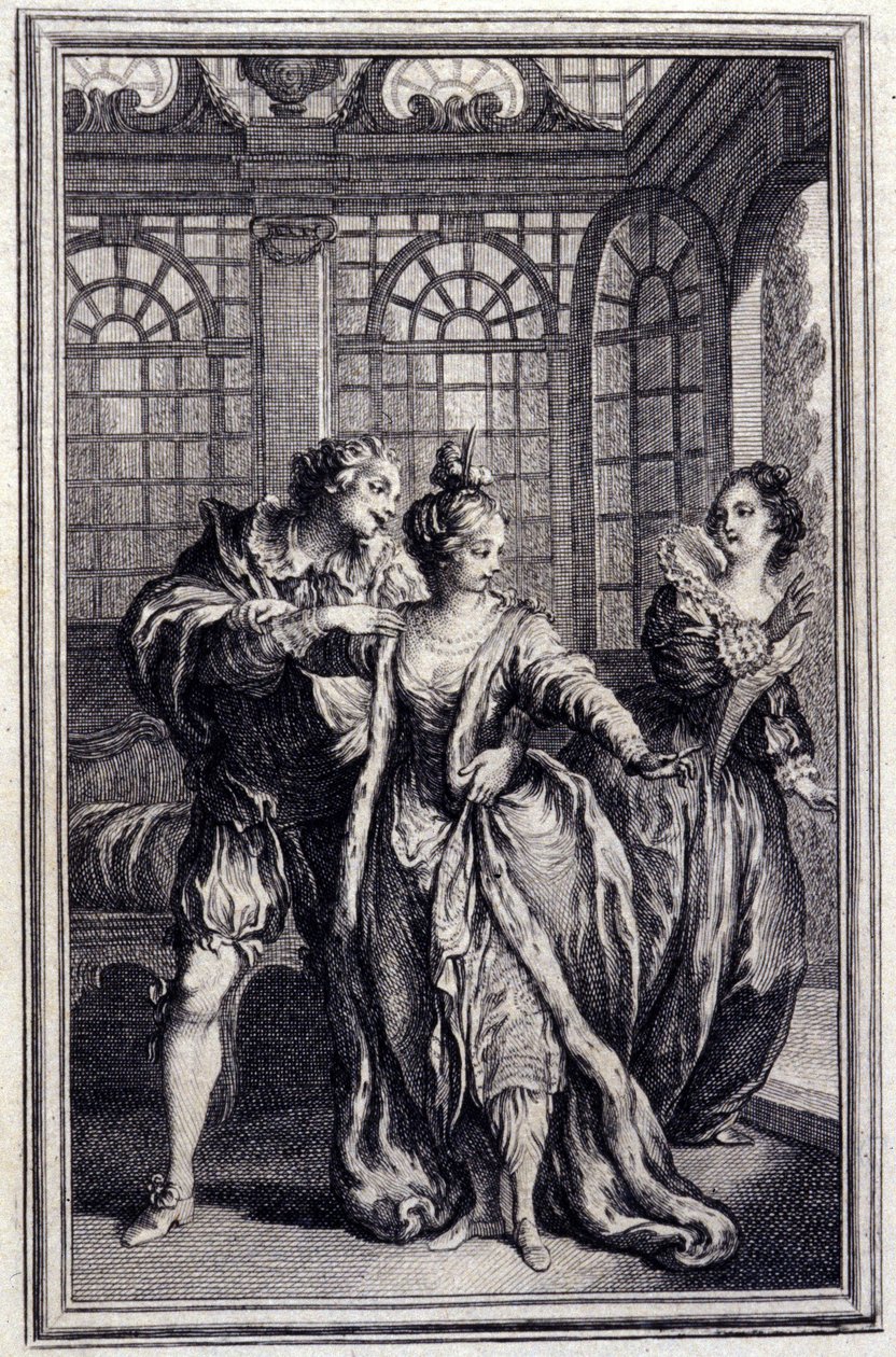 La noancee du roi de Garbe - in "Tales et nouvelles en vers" de Jean La Fontaine. 1776. Ilustração de P.P. Choffard. de Pierre Philippe Choffard