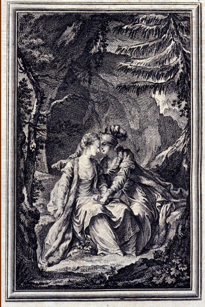 La noancee du roi de Garbe - in "Tales et nouvelles en vers" de Jean La Fontaine. 1776. Ilustração de P.P. Choffard. de Pierre Philippe Choffard