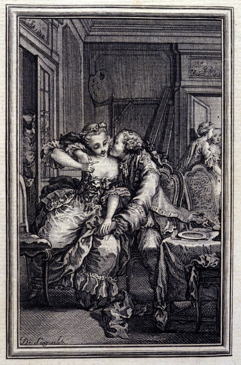 Les Remis - em "Contos e contos em verso", de Jean La Fontaine. 1776. Ilustração de P.P. Choffard. de Pierre Philippe Choffard