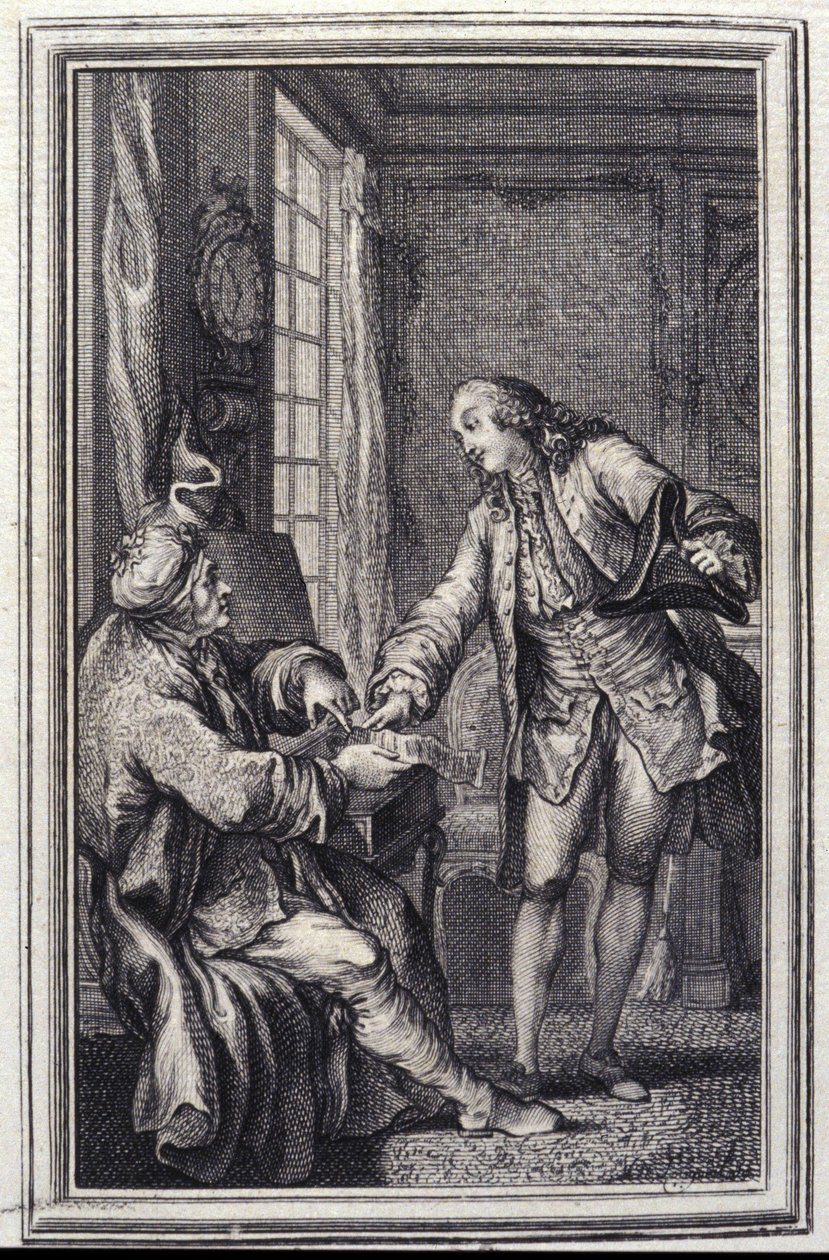 Les confeux indiscrets - em "Contos e contos em verso" de Jean La Fontaine. 1776. Ilustração de P.P. Choffard. de Pierre Philippe Choffard